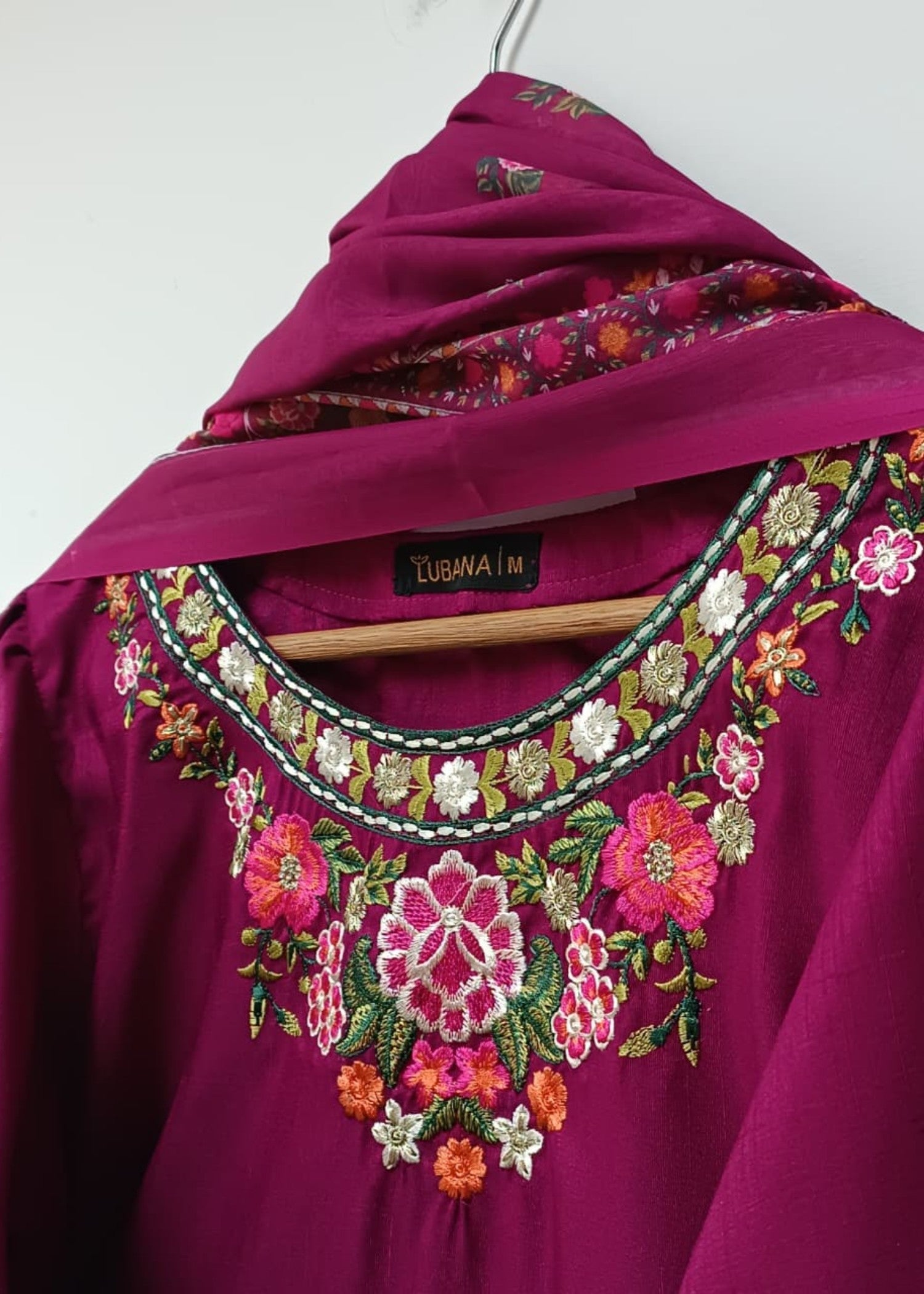 raw silk Kurta Set in Claret