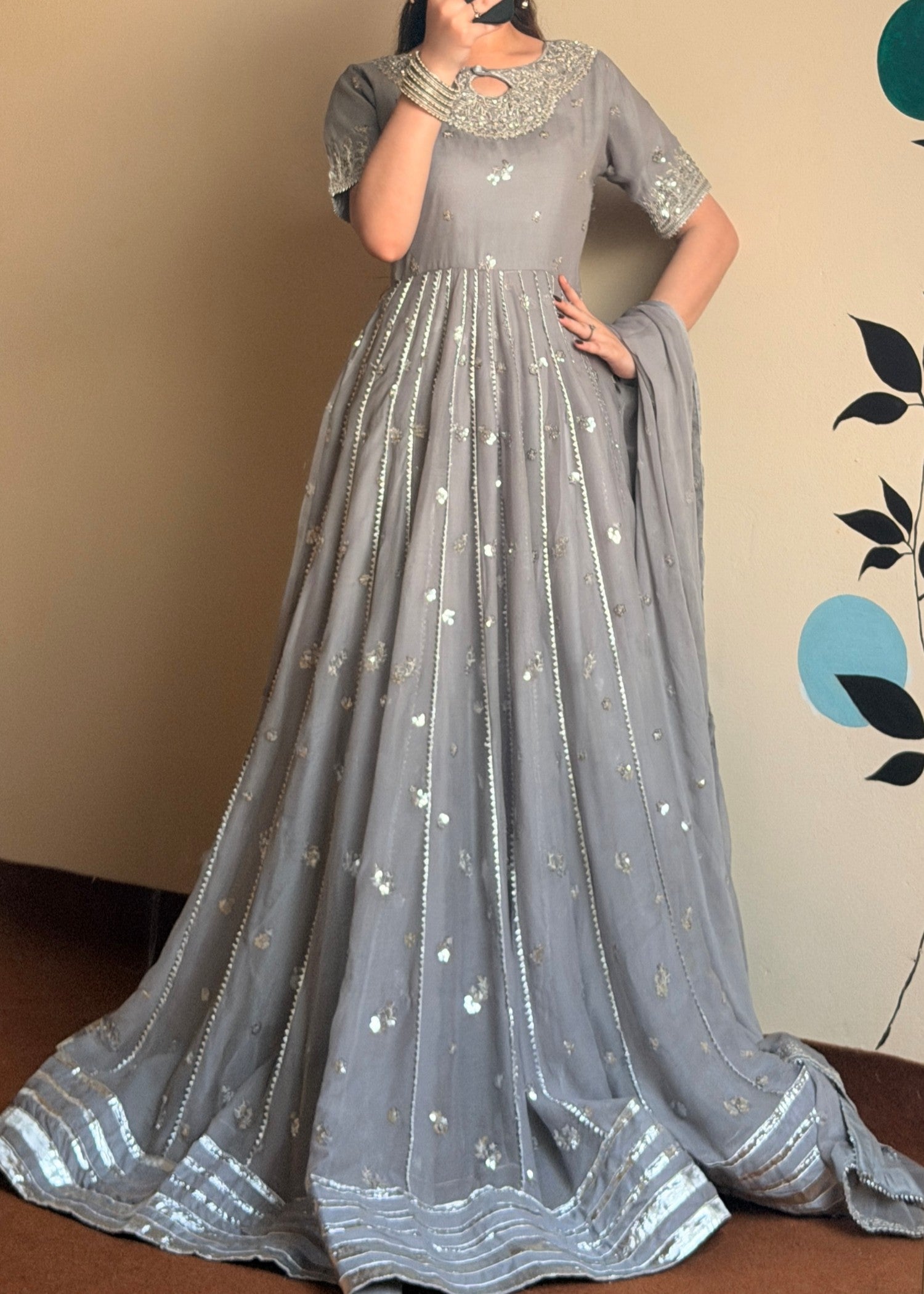 chiffon Maxi in Shadow blue