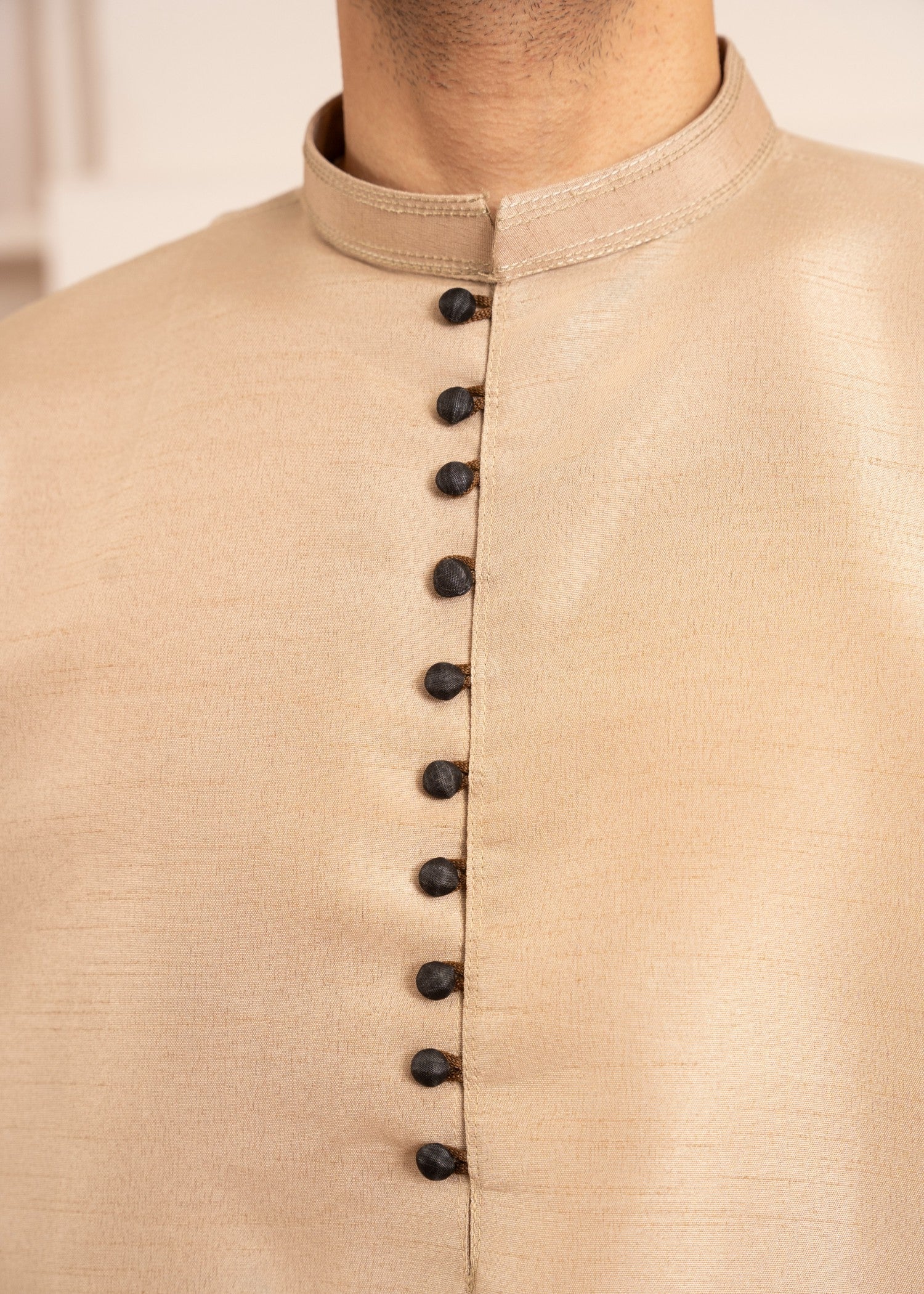 raw silk Kurta Set in Wheat