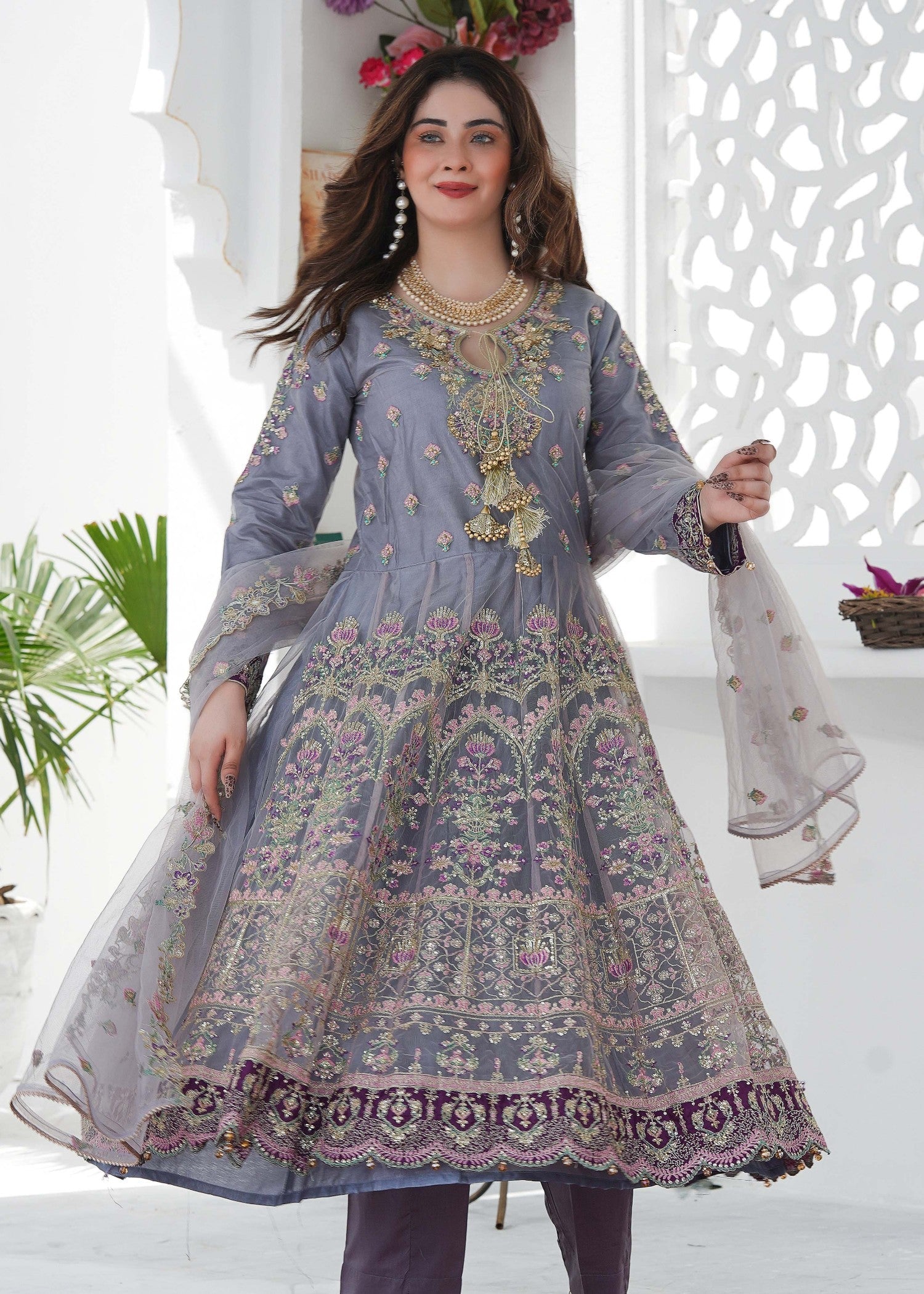 net Maxi in Lavender grey