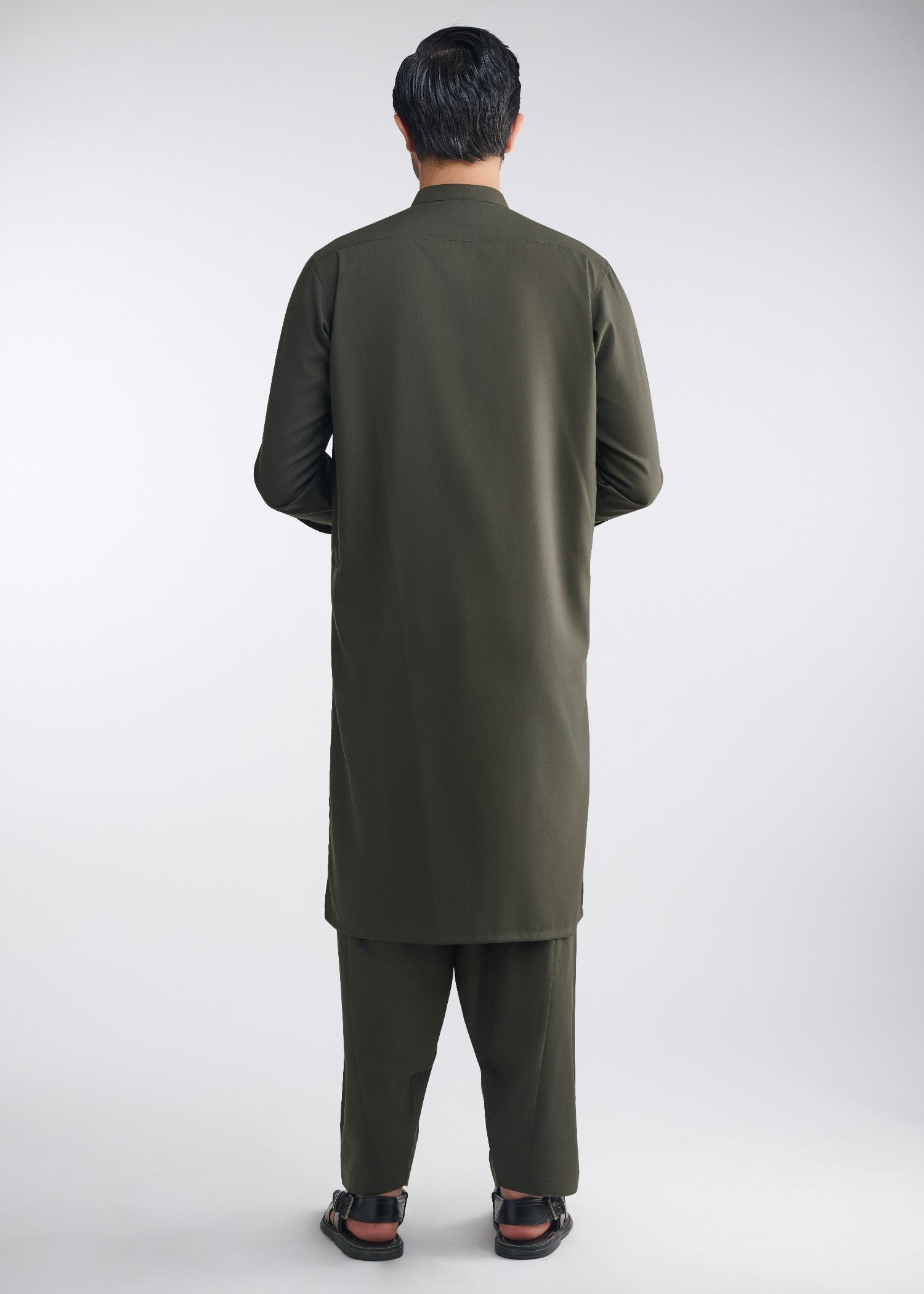 cotton Shalwar Kameez in Army green
