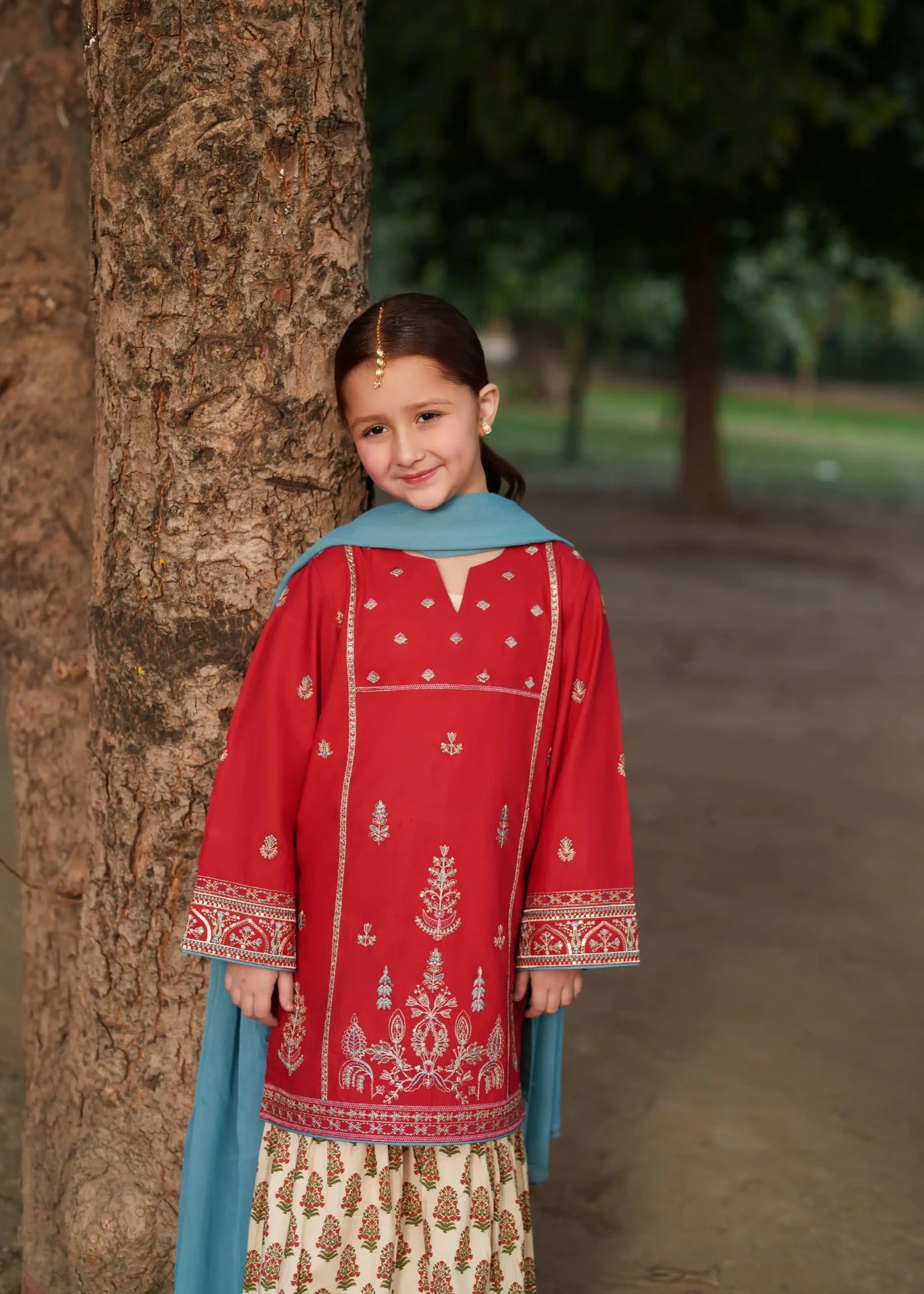 cotton Gharara in Red