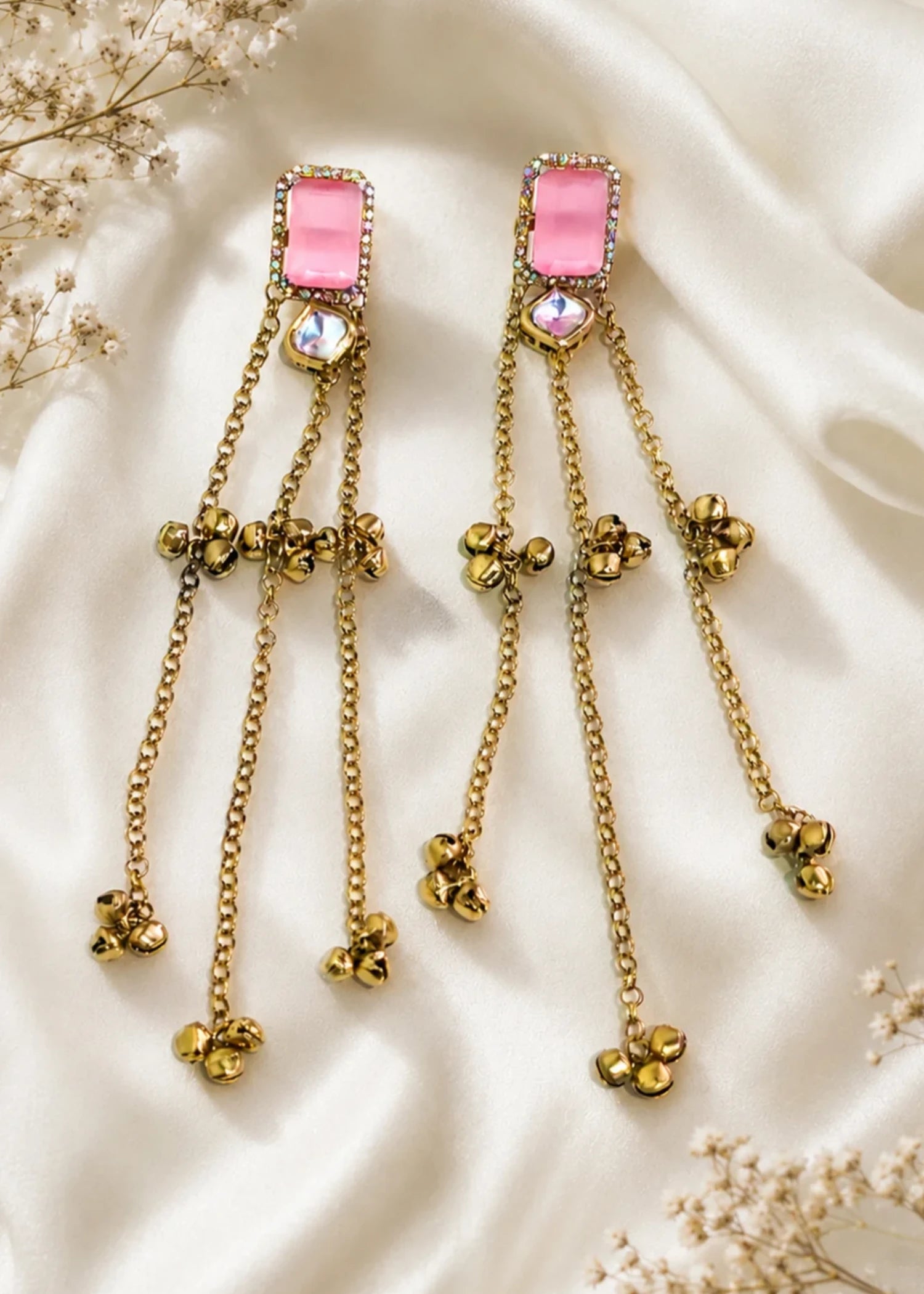 Earrings in Pink Color by - Trendy Women Earrings FBB9810