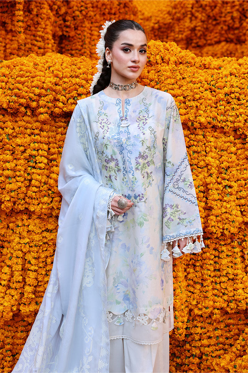 Festive – Lilac Whisper - Printed & Embroidered Lawn