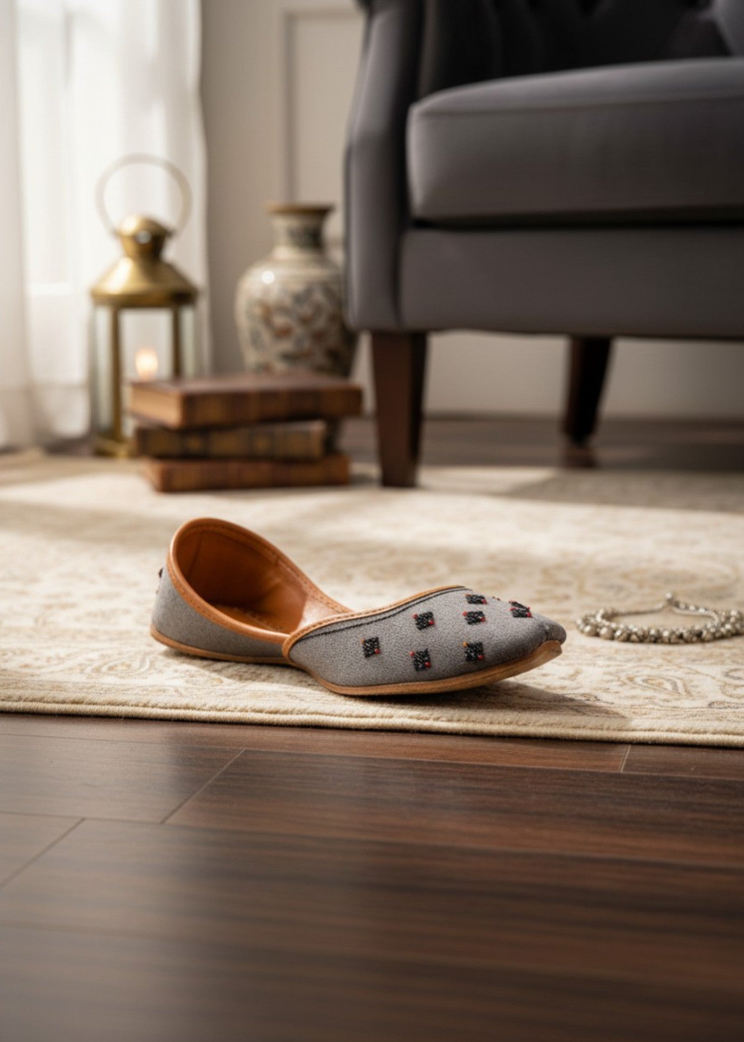 Khussa in Grey by - High Quality Women Khussa LPT0505