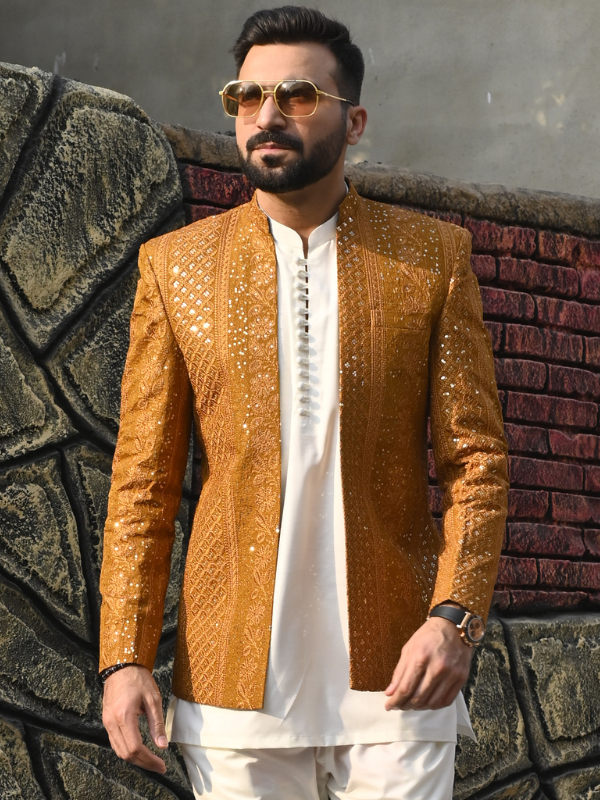 masuri Prince Coat in Gold by HK Fashion