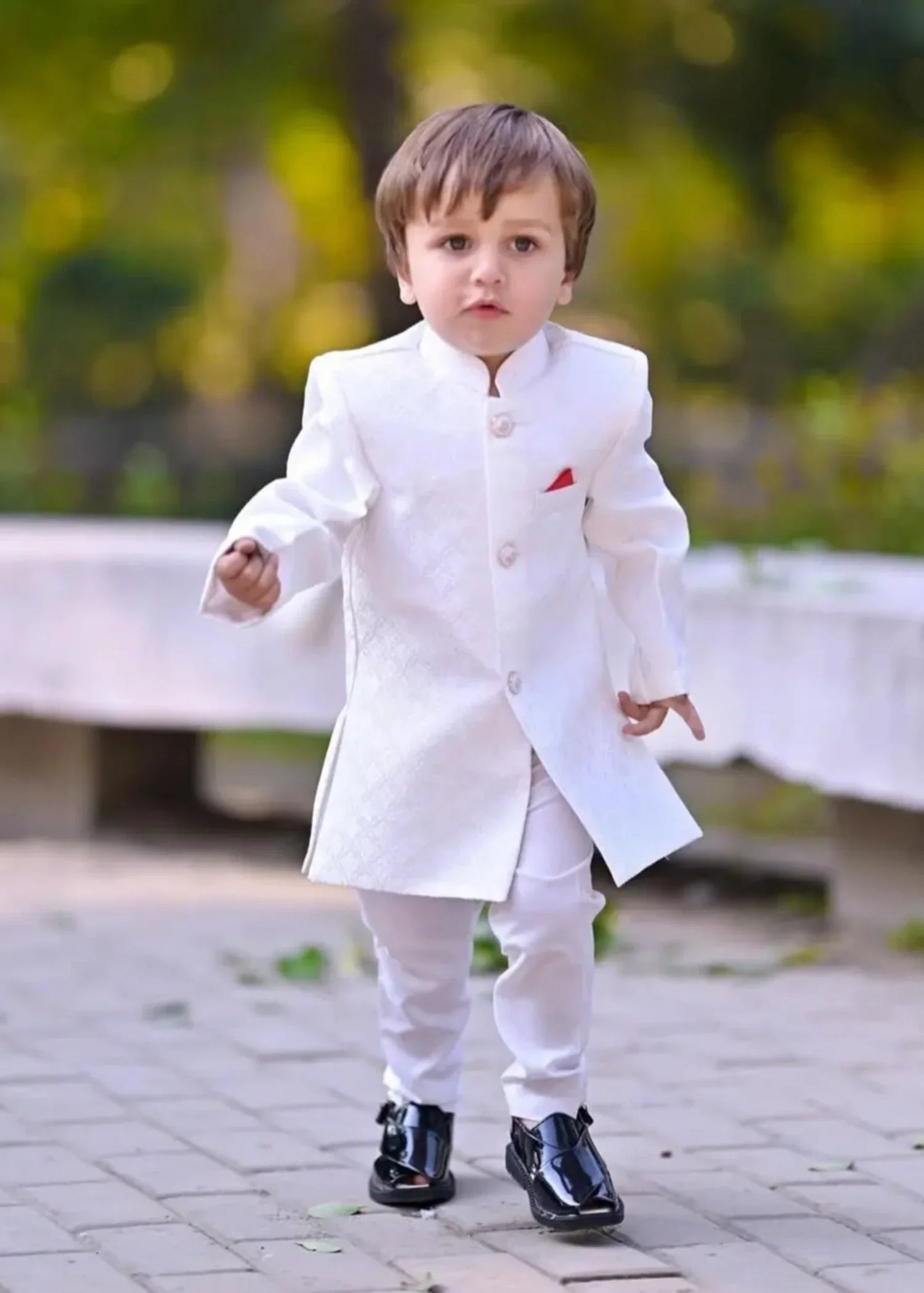 raw silk Sherwani in Off-white