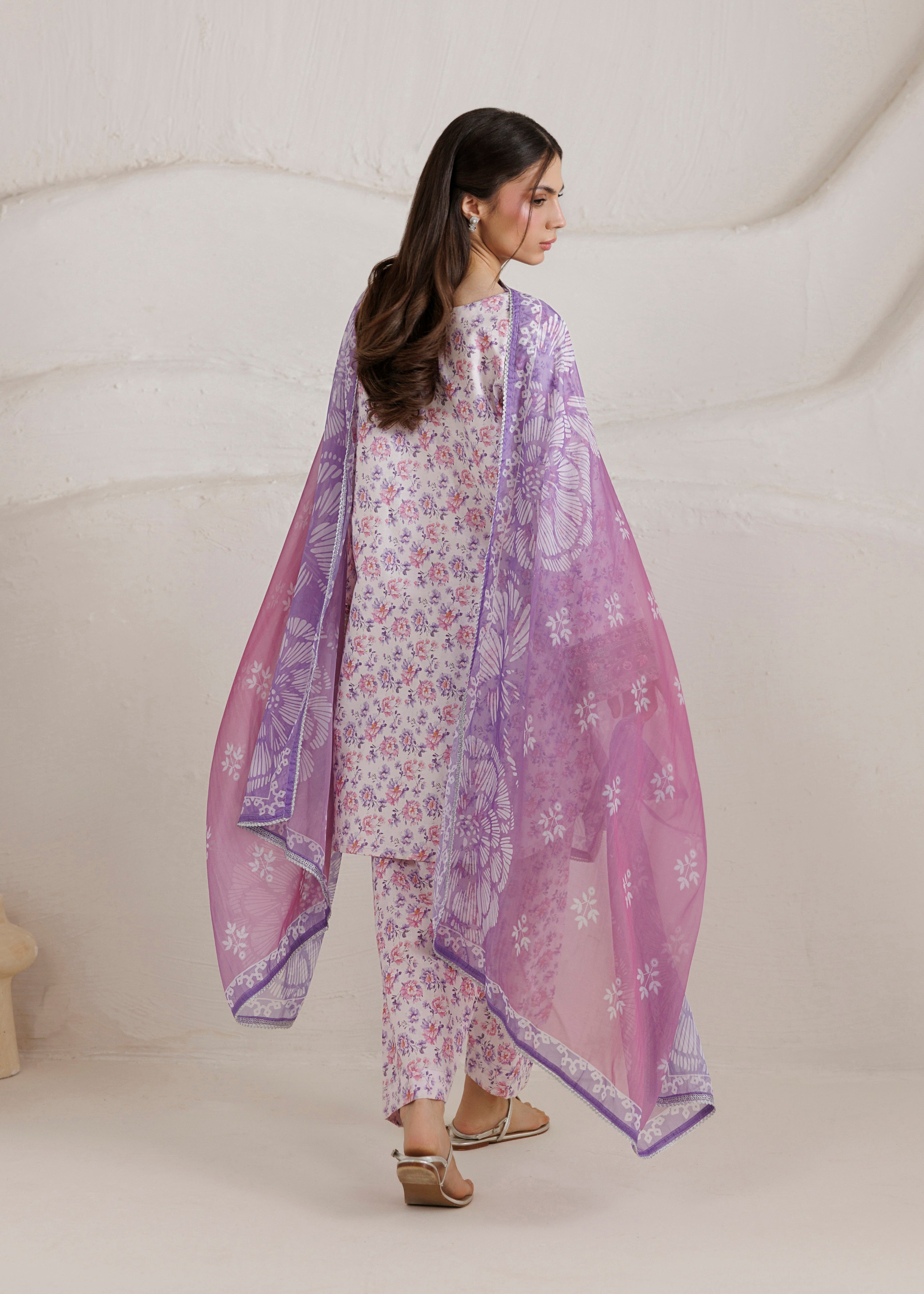 cotton Kurta Set in Lilac