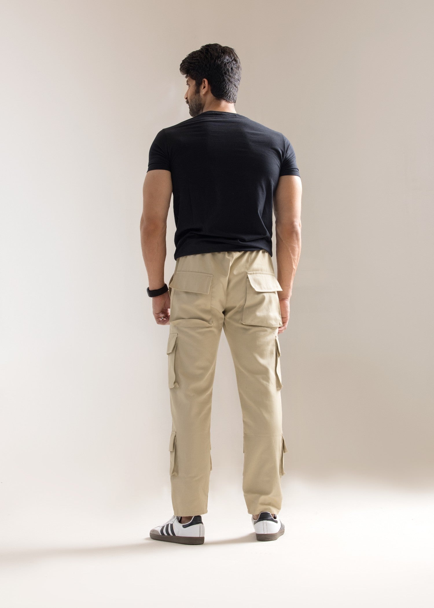 twill polyester Pants in Beige