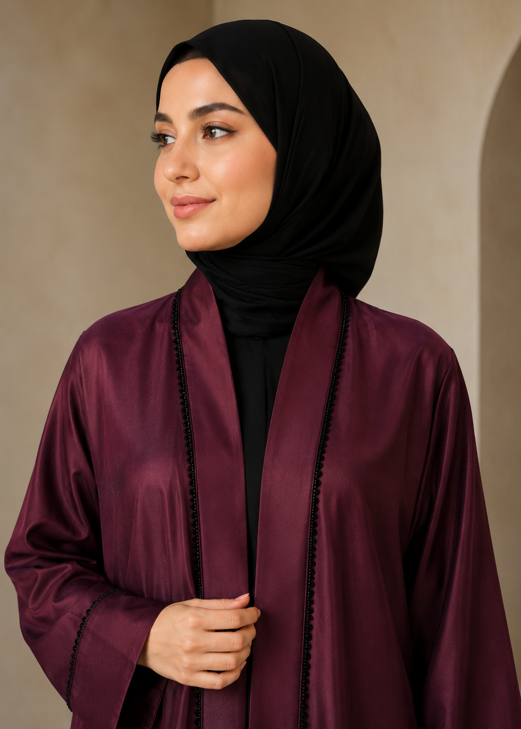 nidha blend Abaya in Maroon