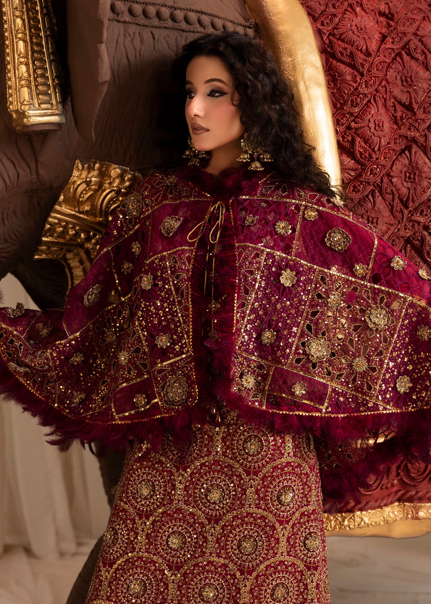 chiffon Kaftan in Purple