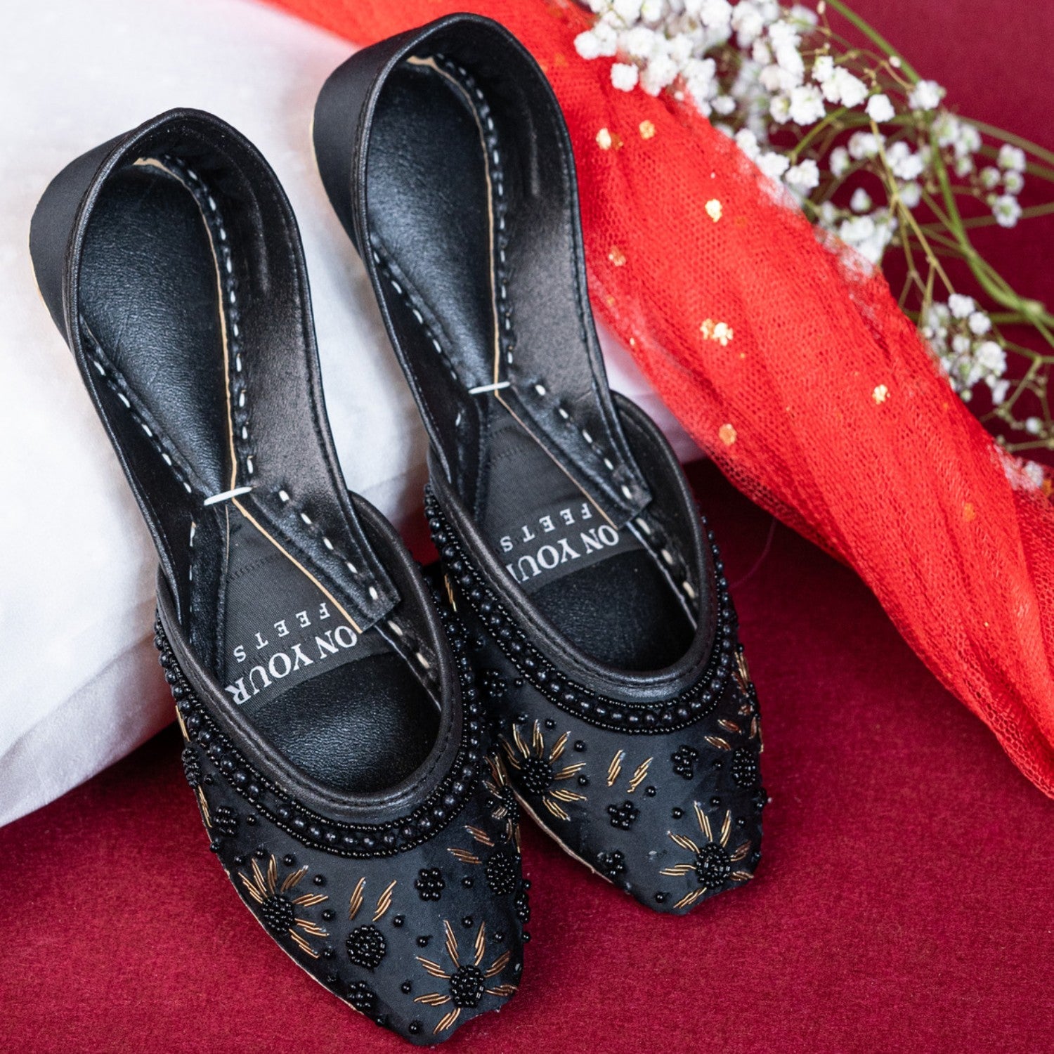 Khussa in Black by - High Quality Women Khussa QJA5256
