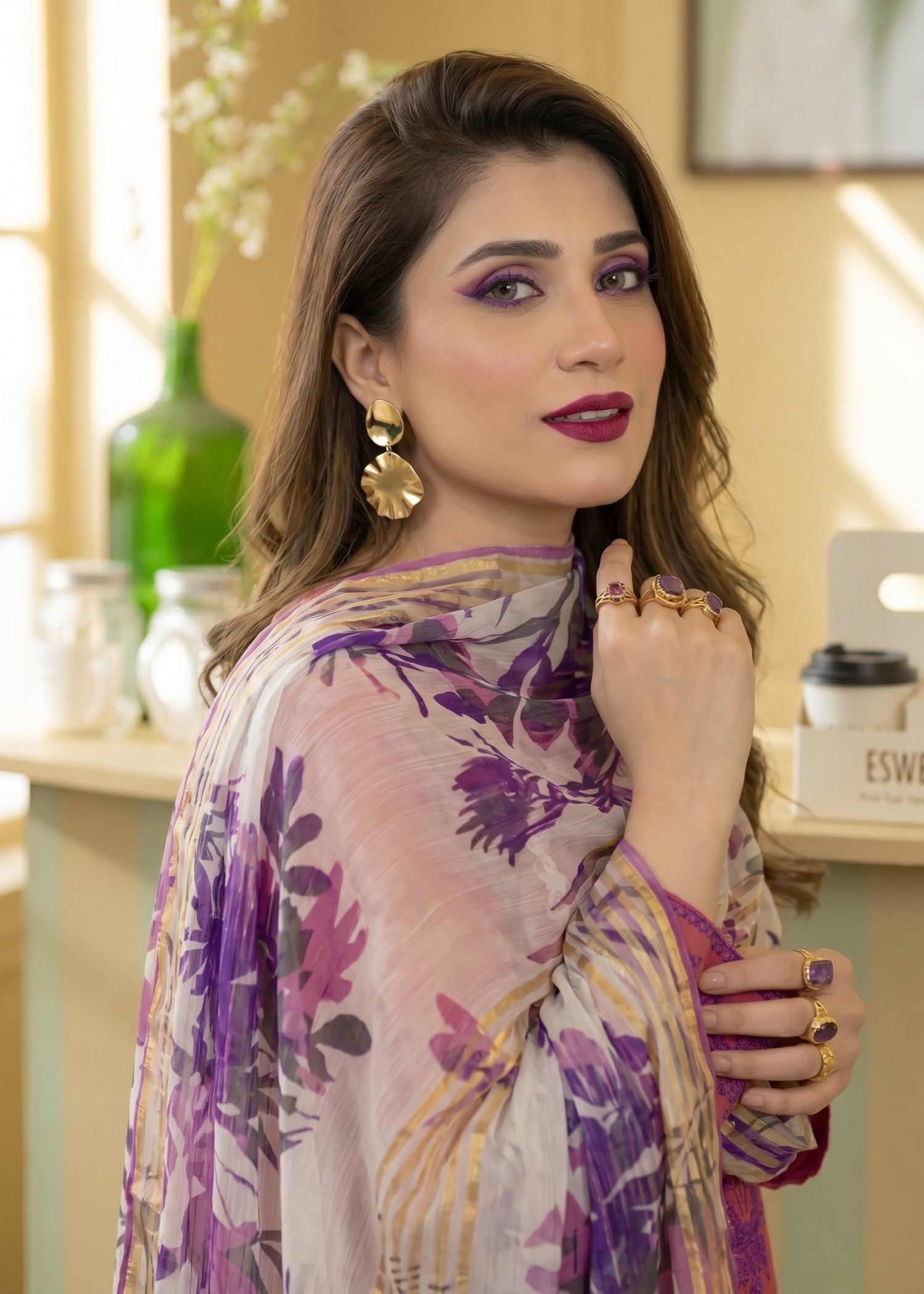lawn Kurta Set in Lusty gallant