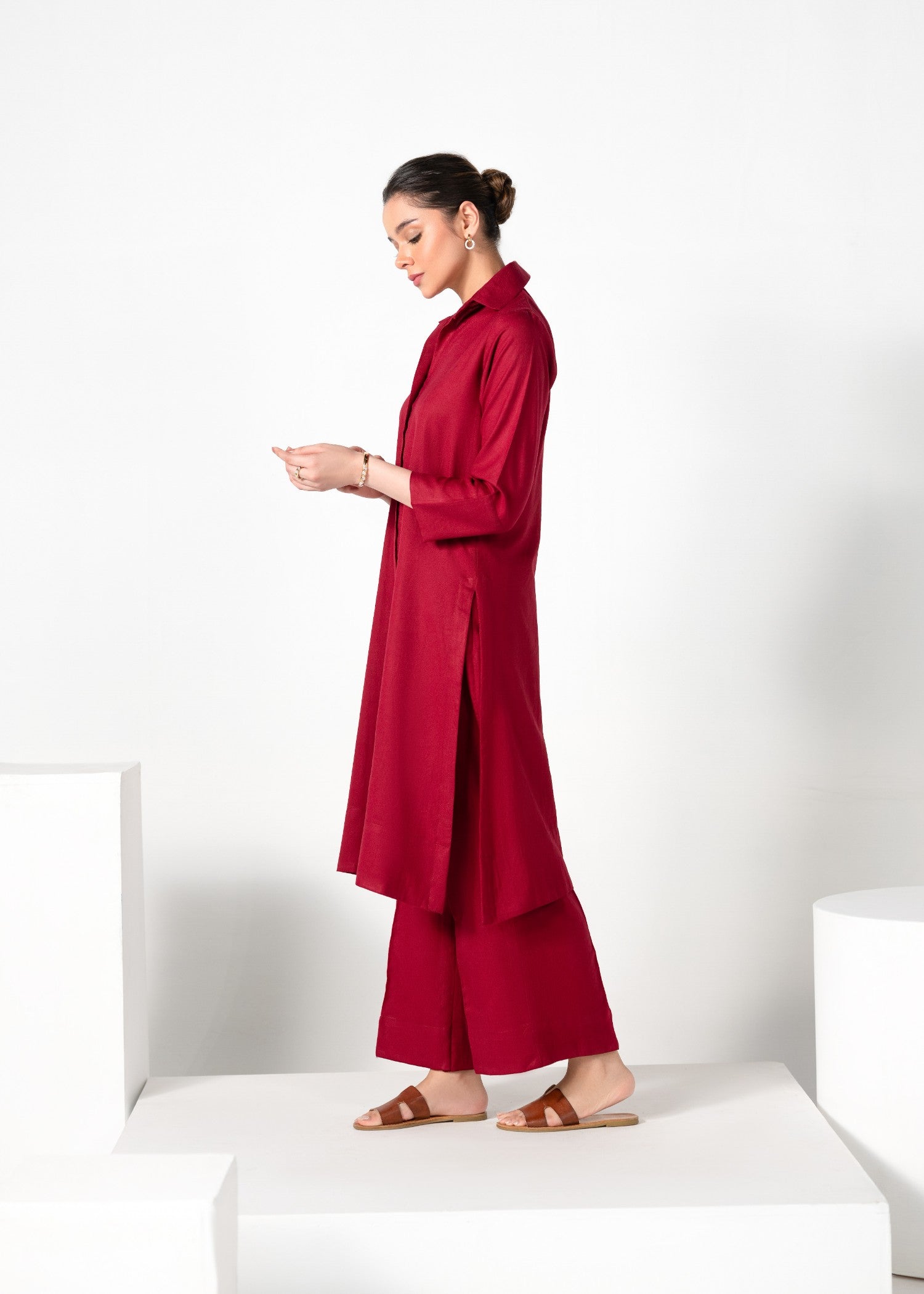 karandi Co Ord Sets in Red