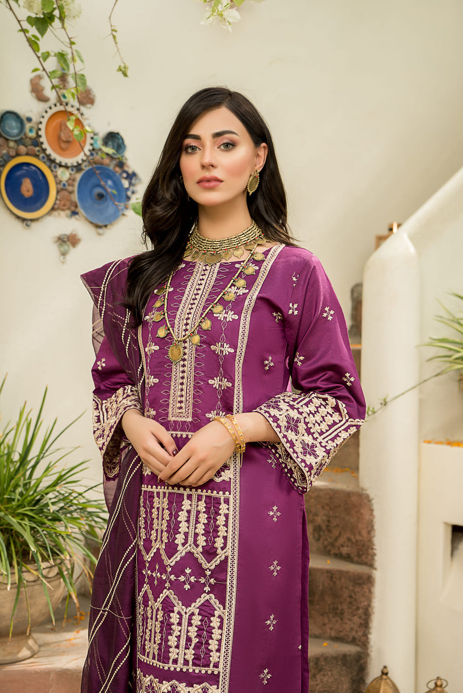 cotton Kurti in Plum