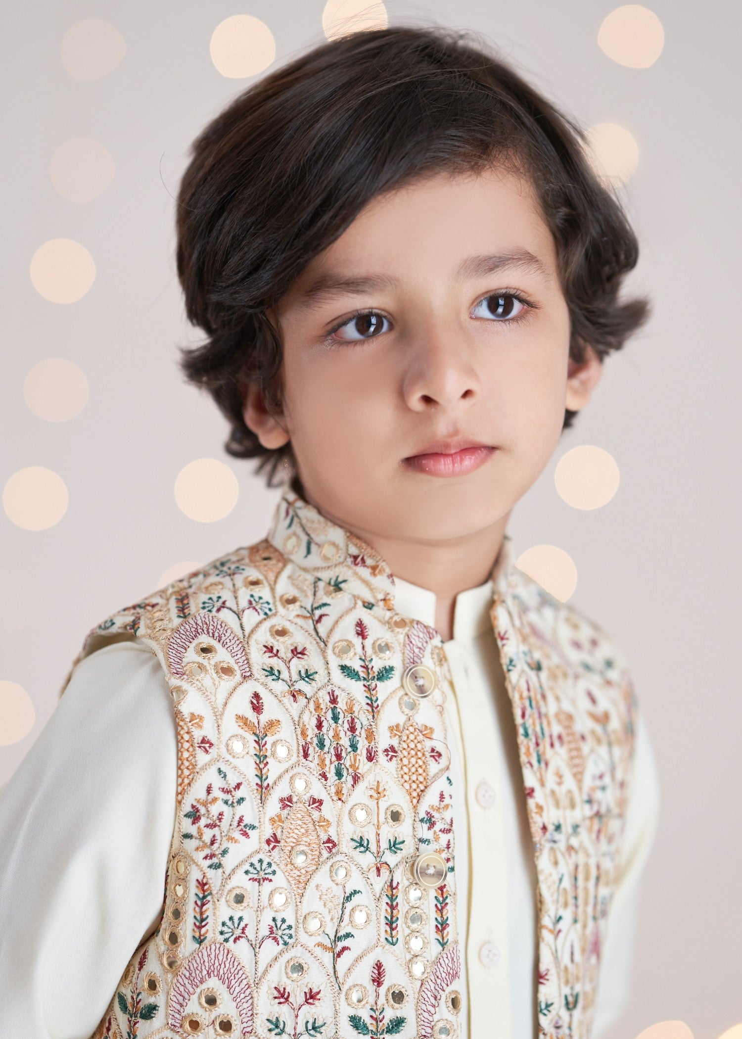 raw silk Waistcoat in White