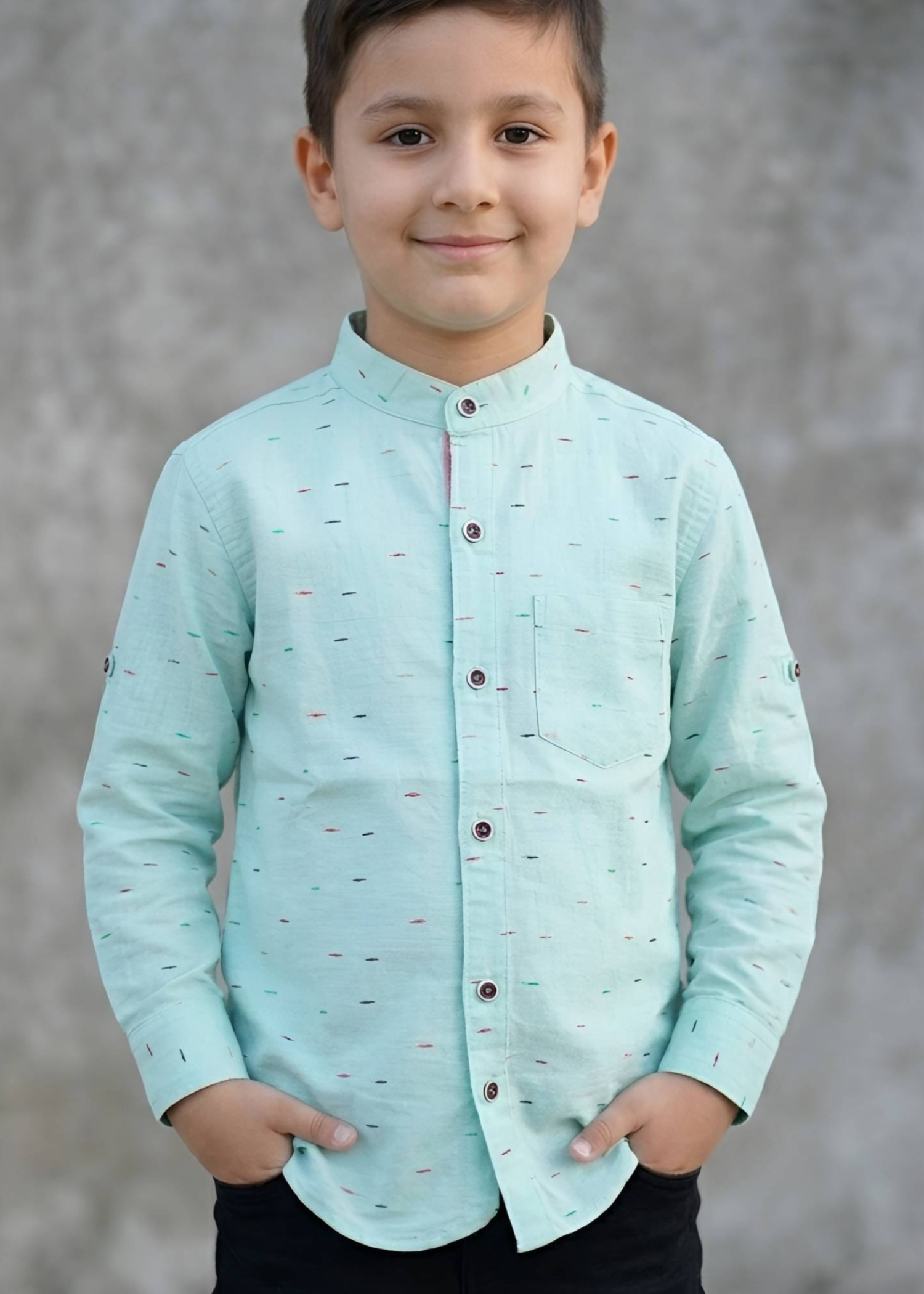 cotton Casual Shirt in Electric blue