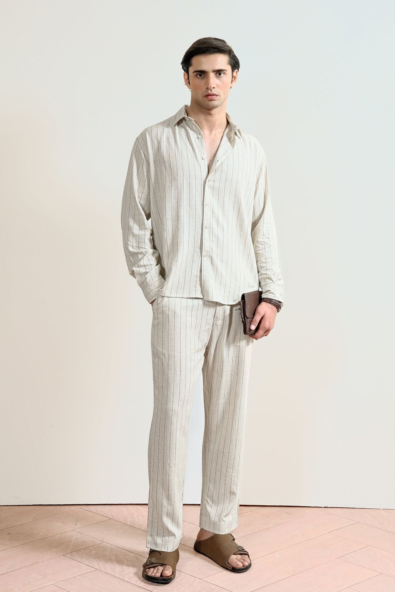 linen Casual Shirt in Ivory