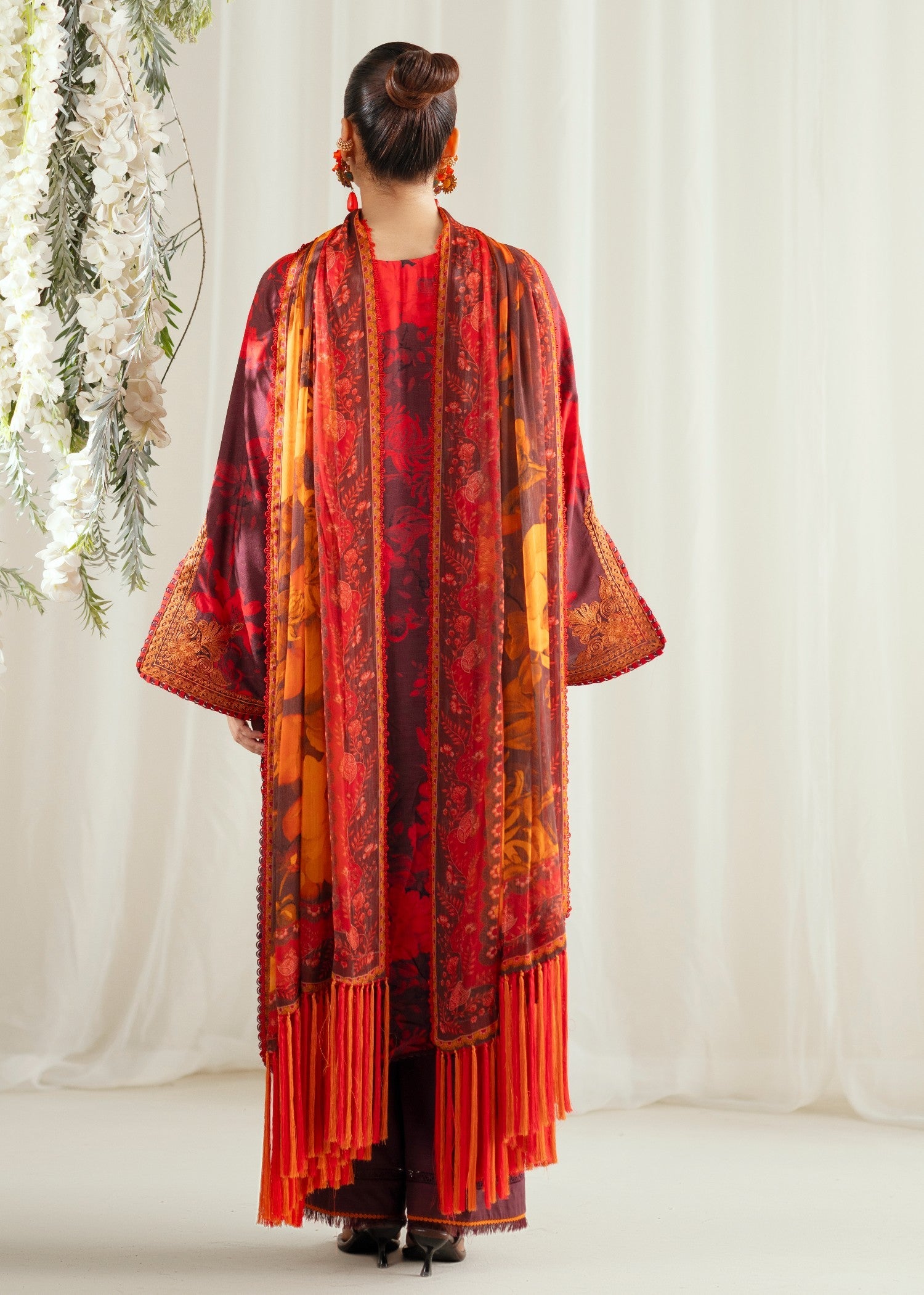 viscose Unstitched in Maroon