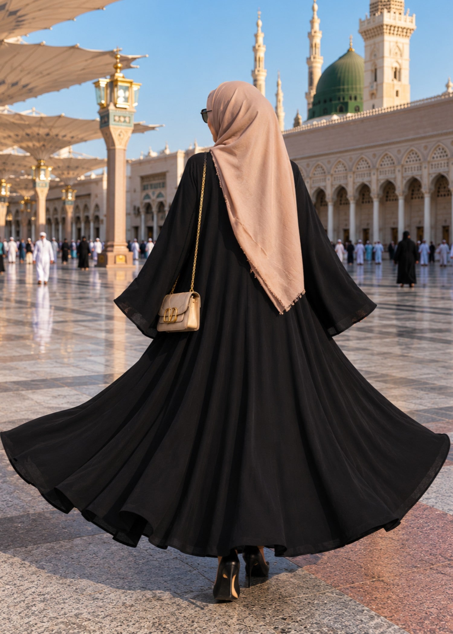 nidha Abaya in Jet black