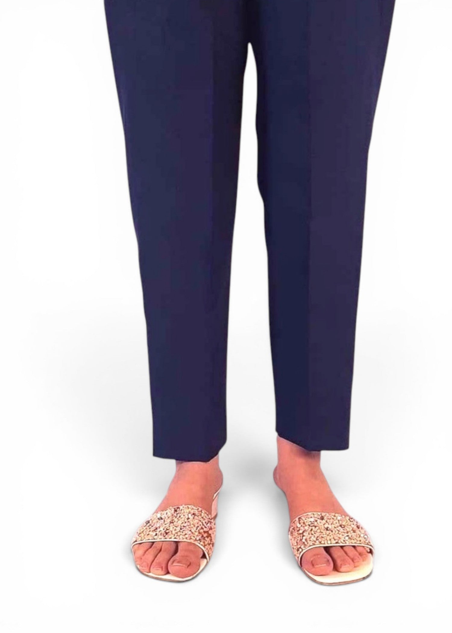 cotton Trousers in Navy blue