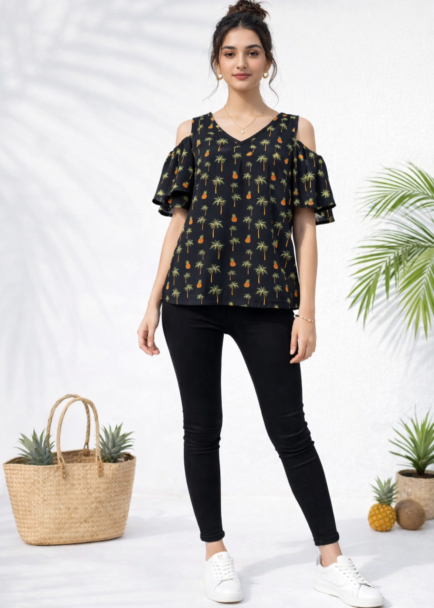 chiffon Tunic in Black