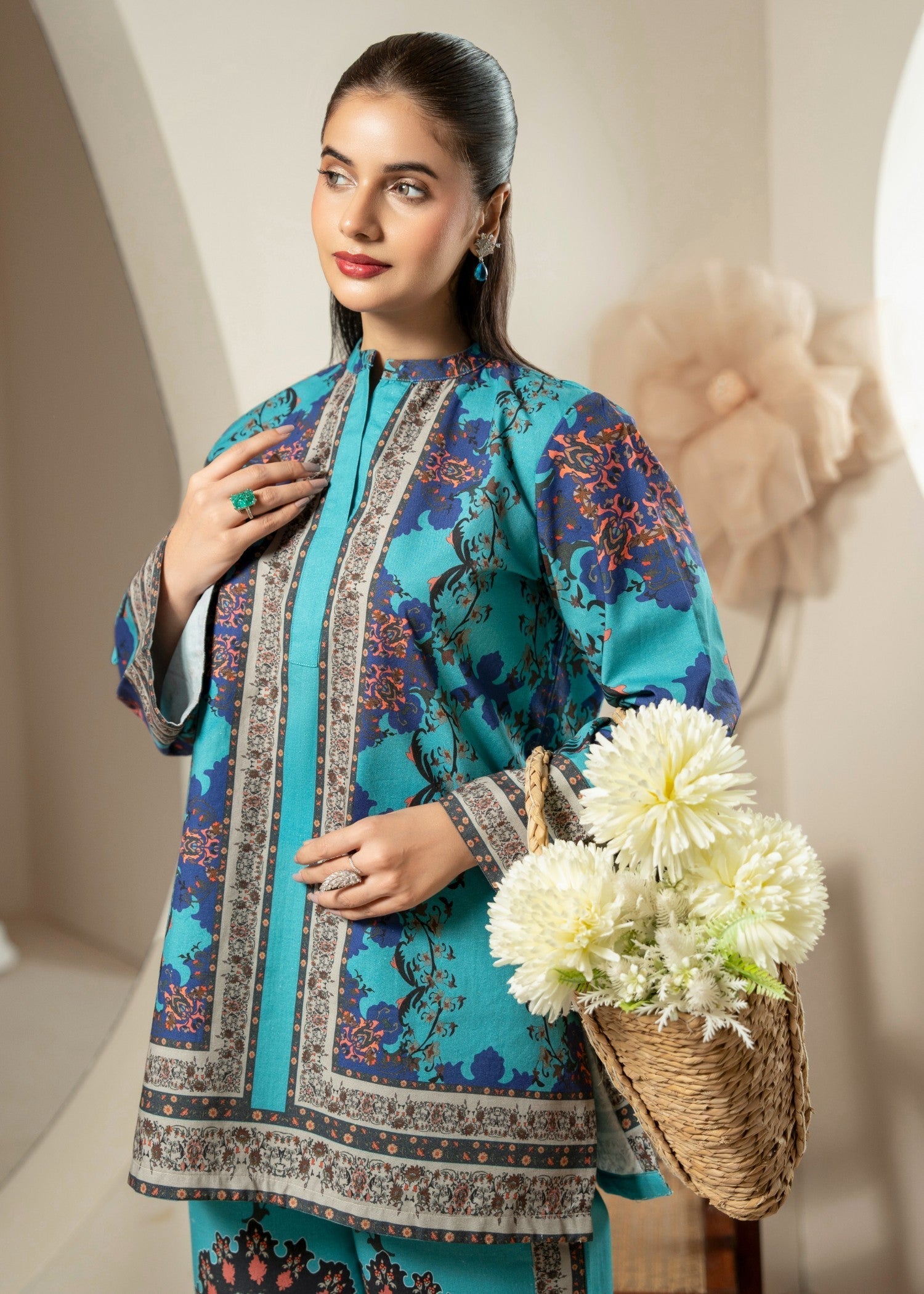 khaddar Co Ord Sets in Dark cyan
