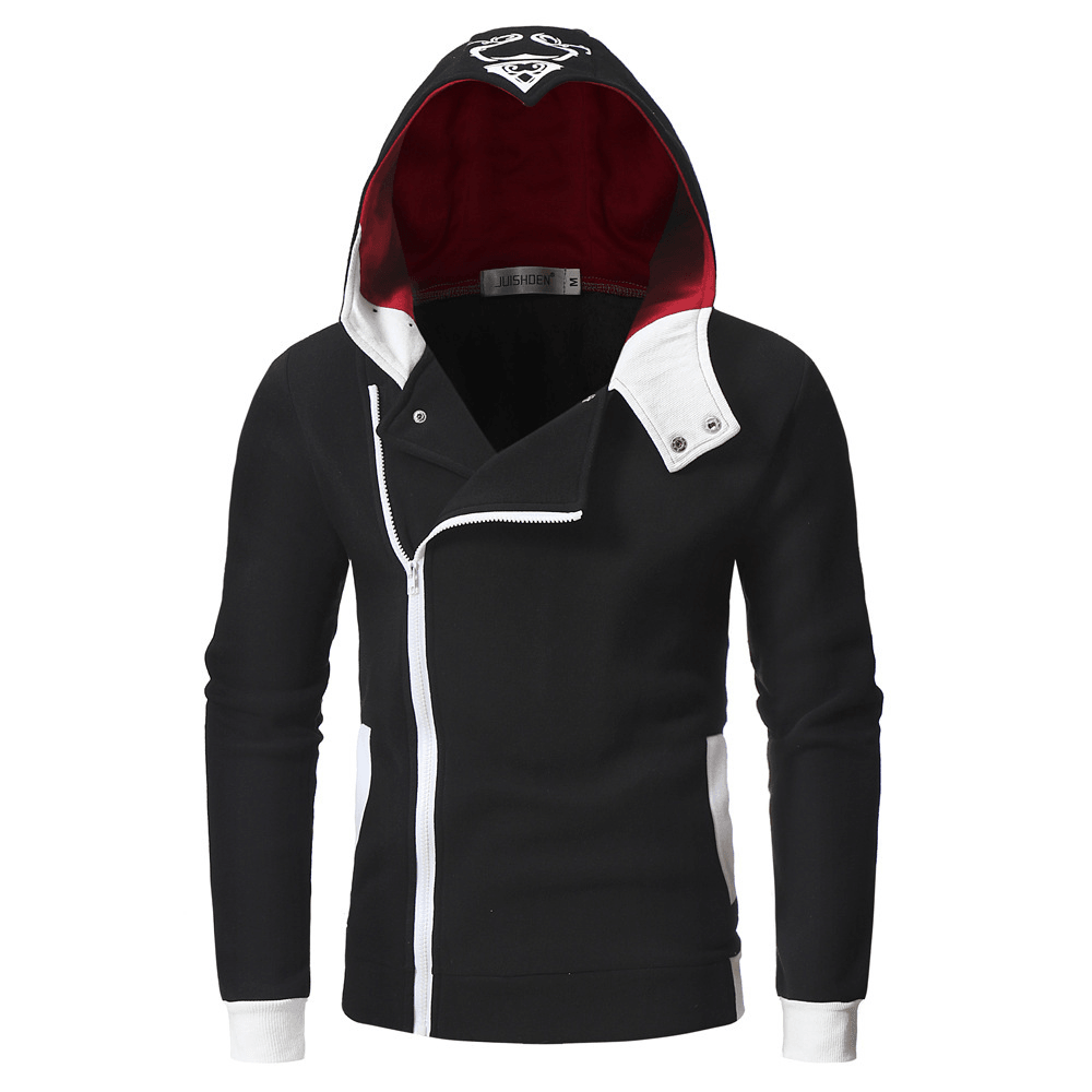 Men'S Color Block plus Velvet Casual Jacket