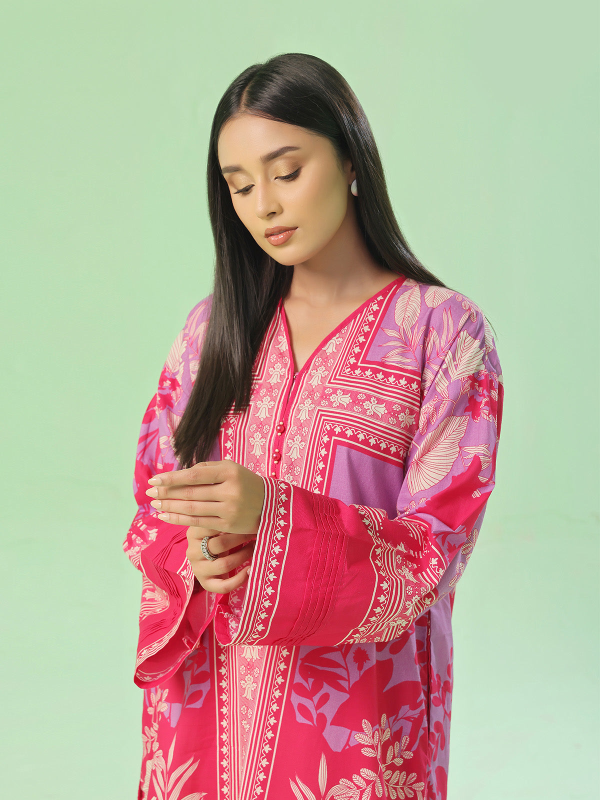 ribbed lawn Kurti in Blood red