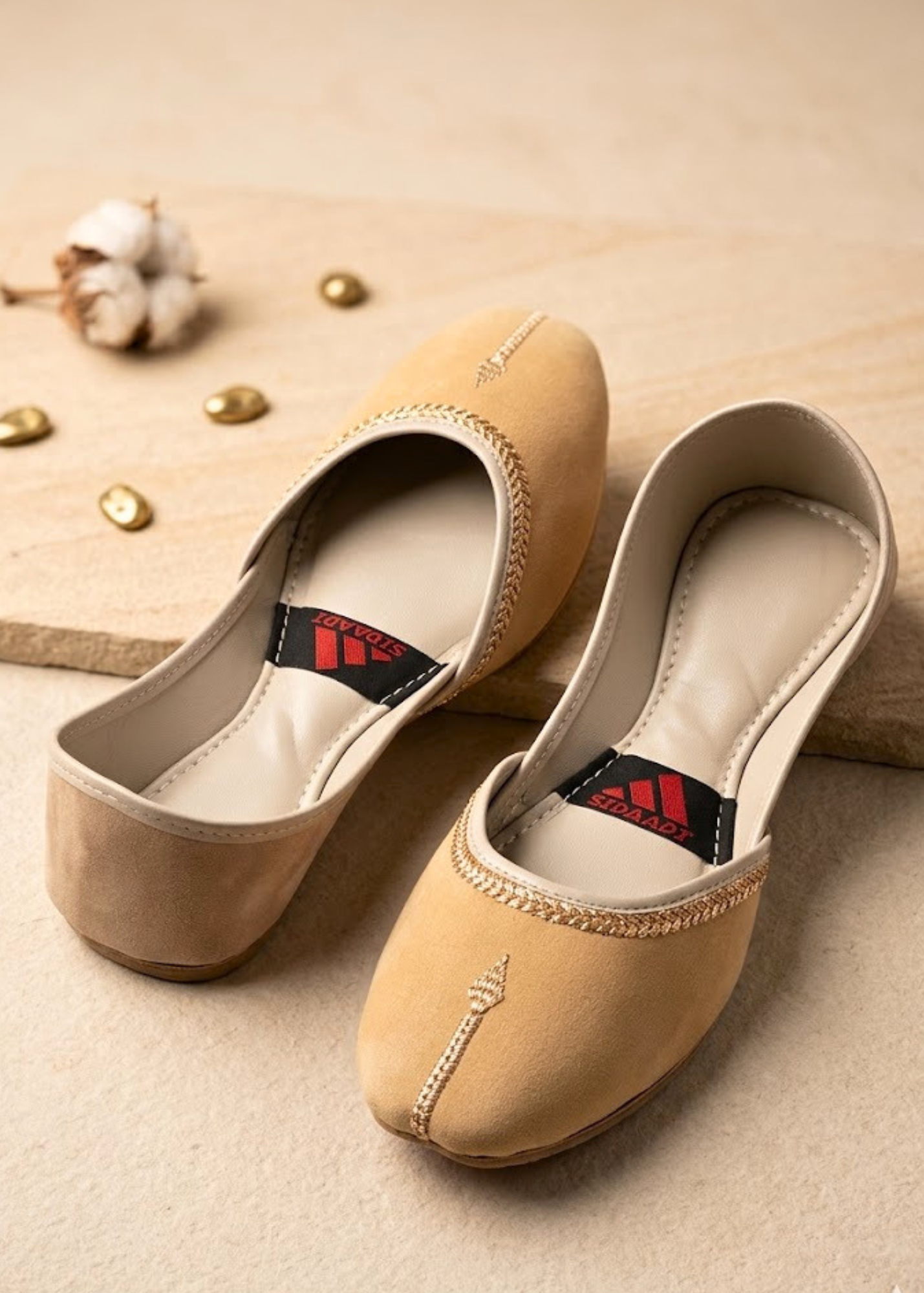 Khussa in Beige by - High Quality Women Khussa RKN4160