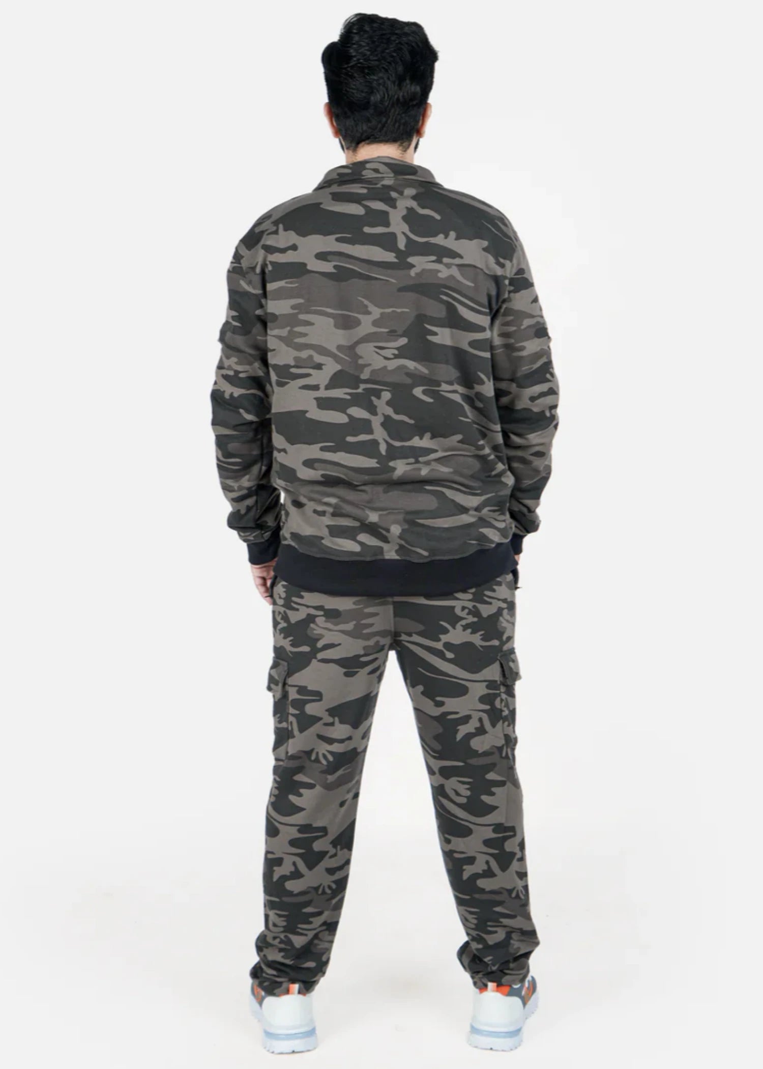 fleece Tracksuit in Charcoal black, multi