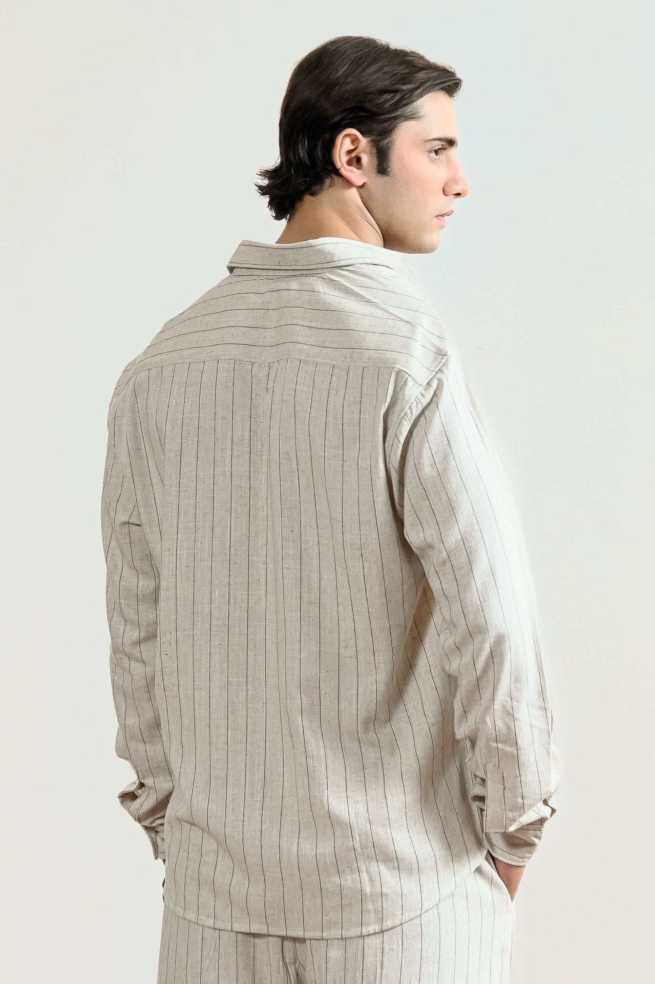 linen Casual Shirt in Ivory