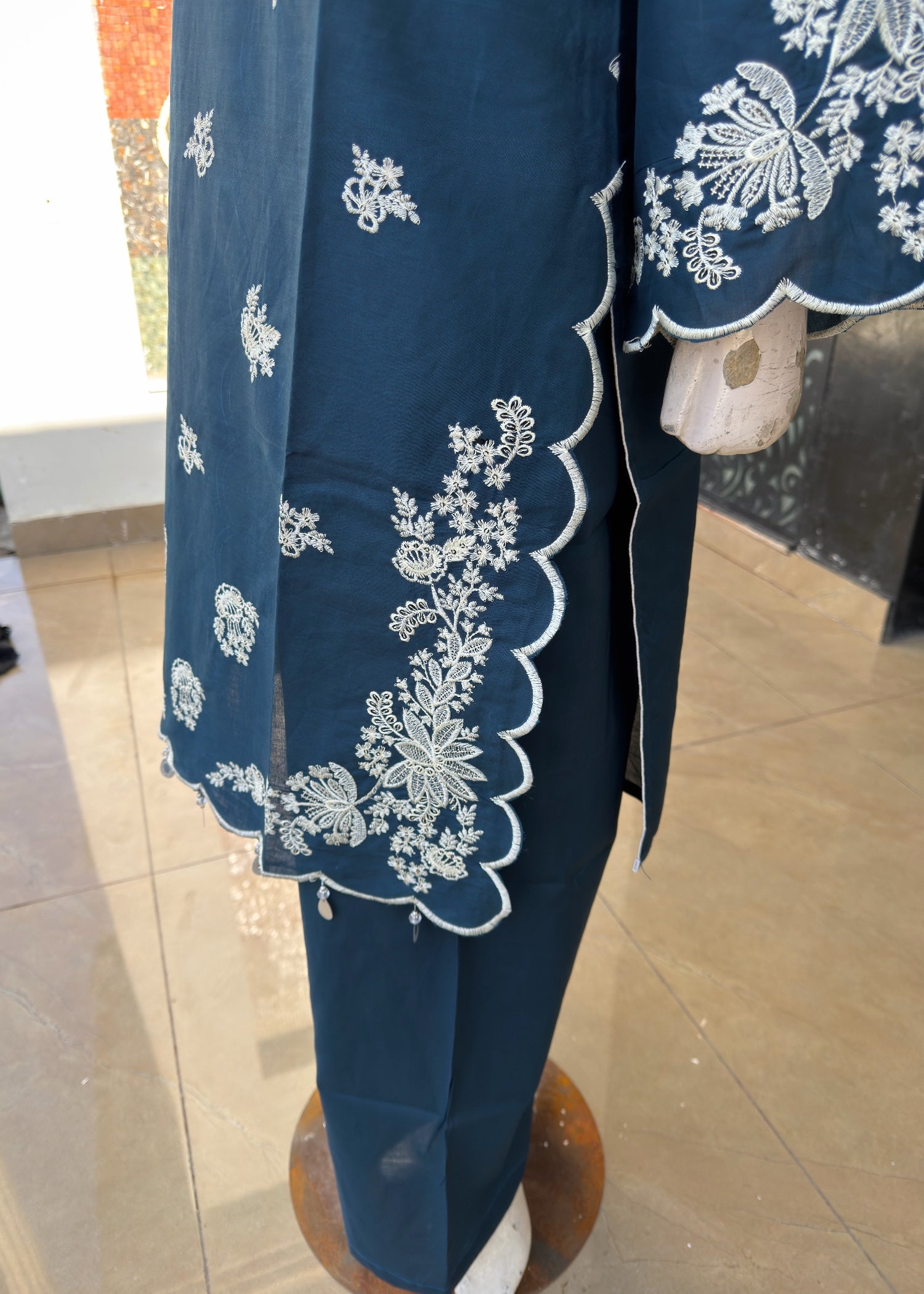 pure cotton Kurta Set in Teal