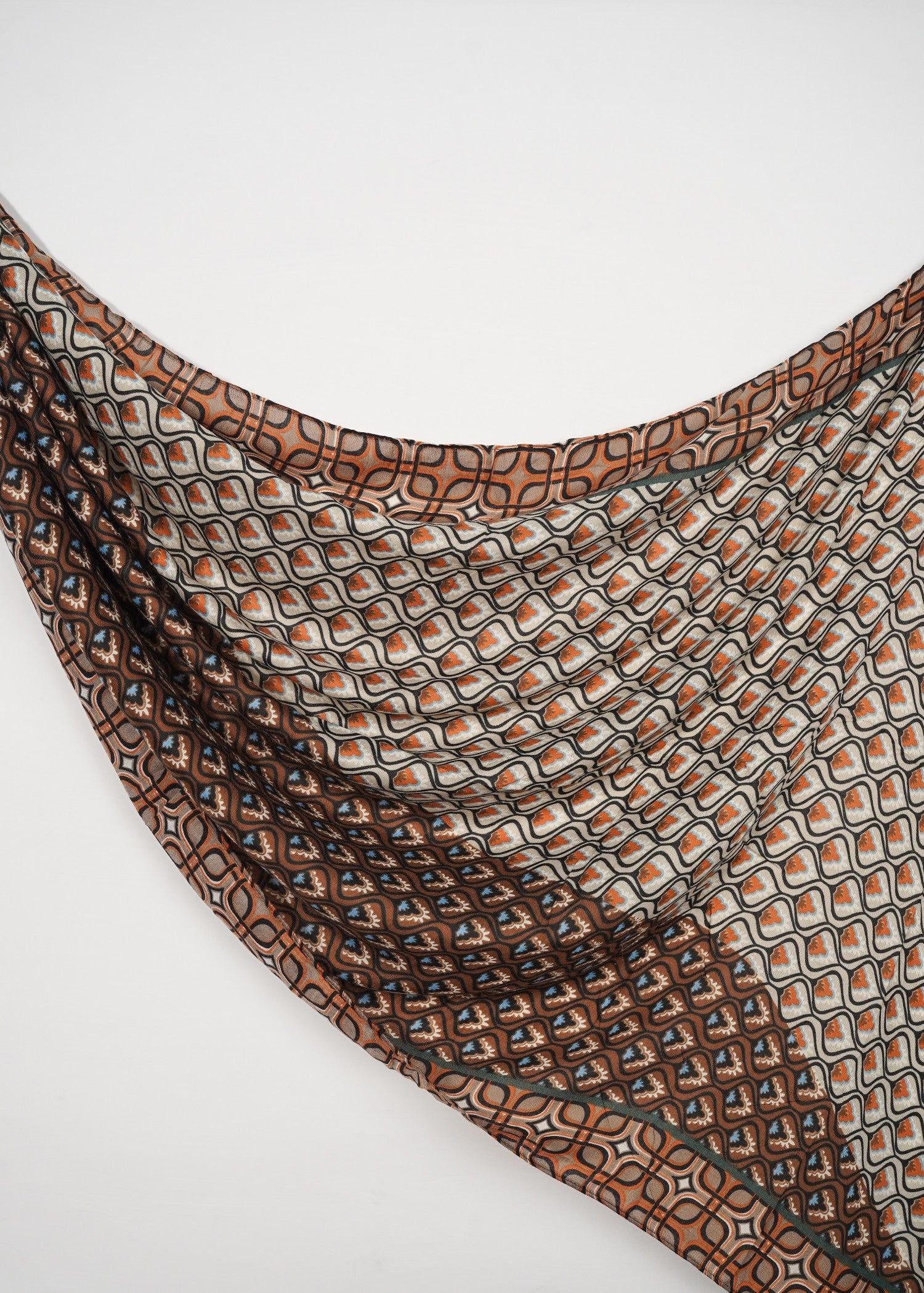 viscose Hijab in Mocha brown, multi