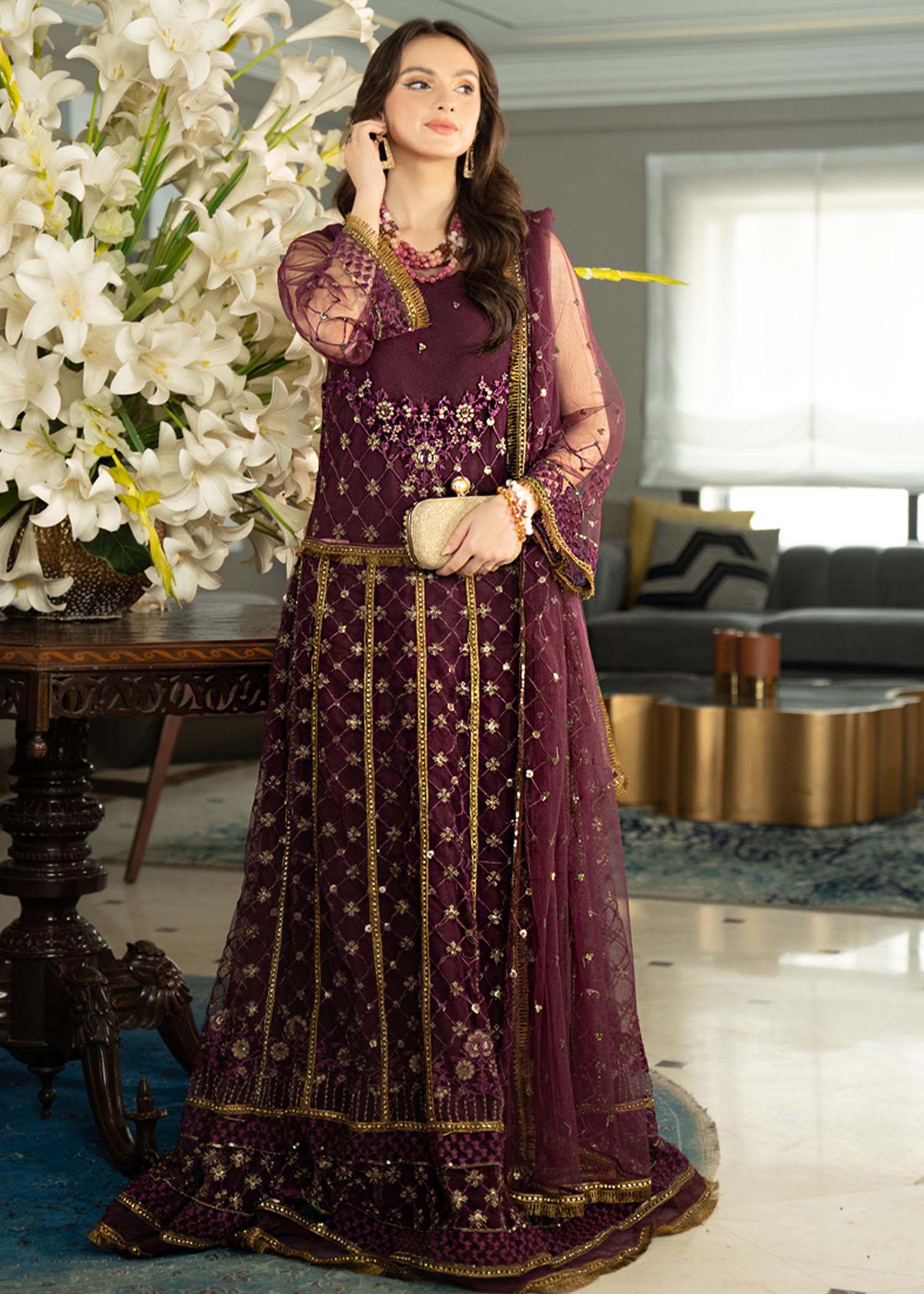 net Unstitched in Plum