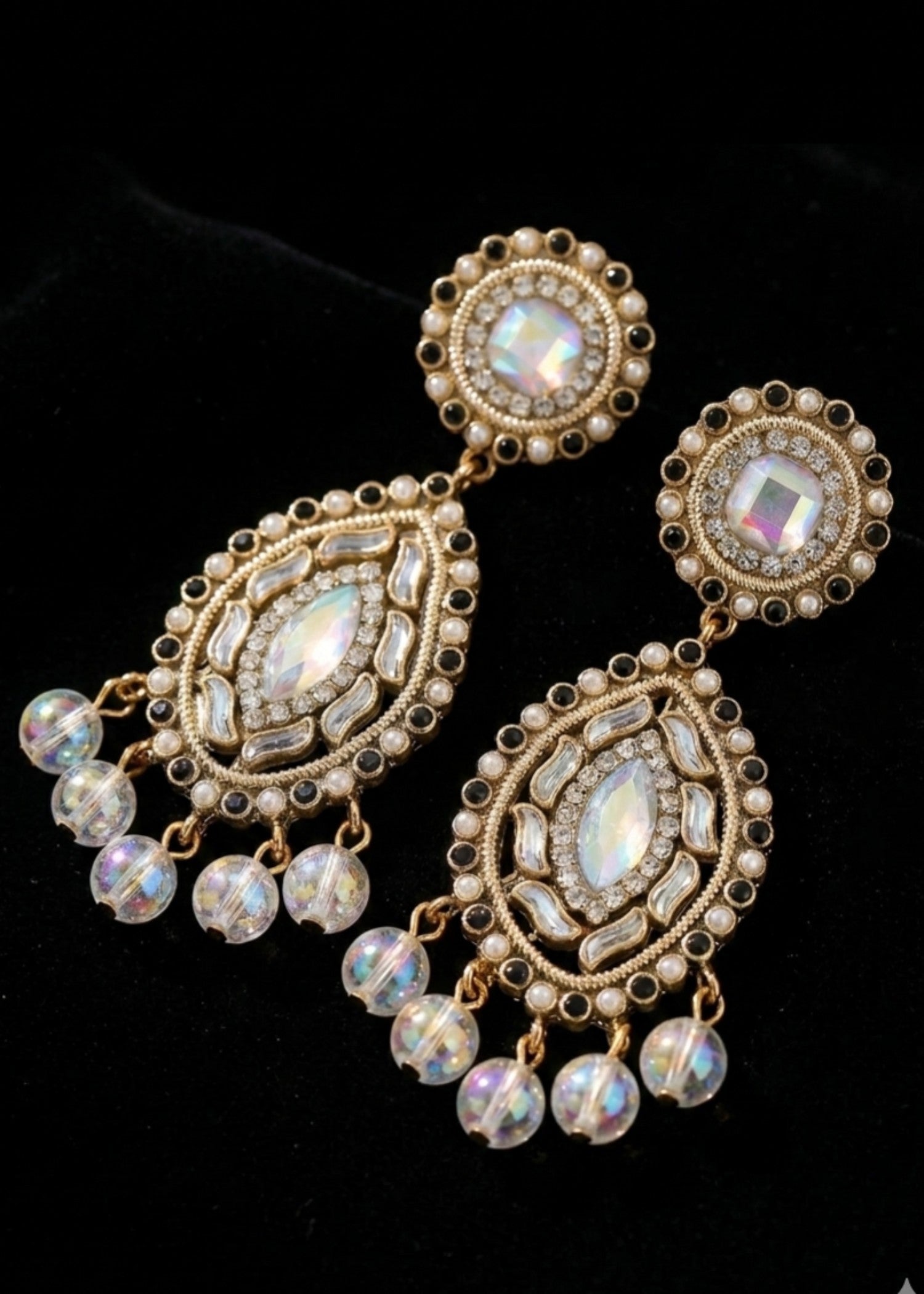 Earrings in White, black, multi Color by - Trendy Women Earrings RIM7429