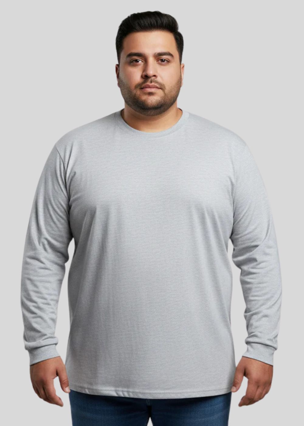 cotton jersey T Shirt in Light grey