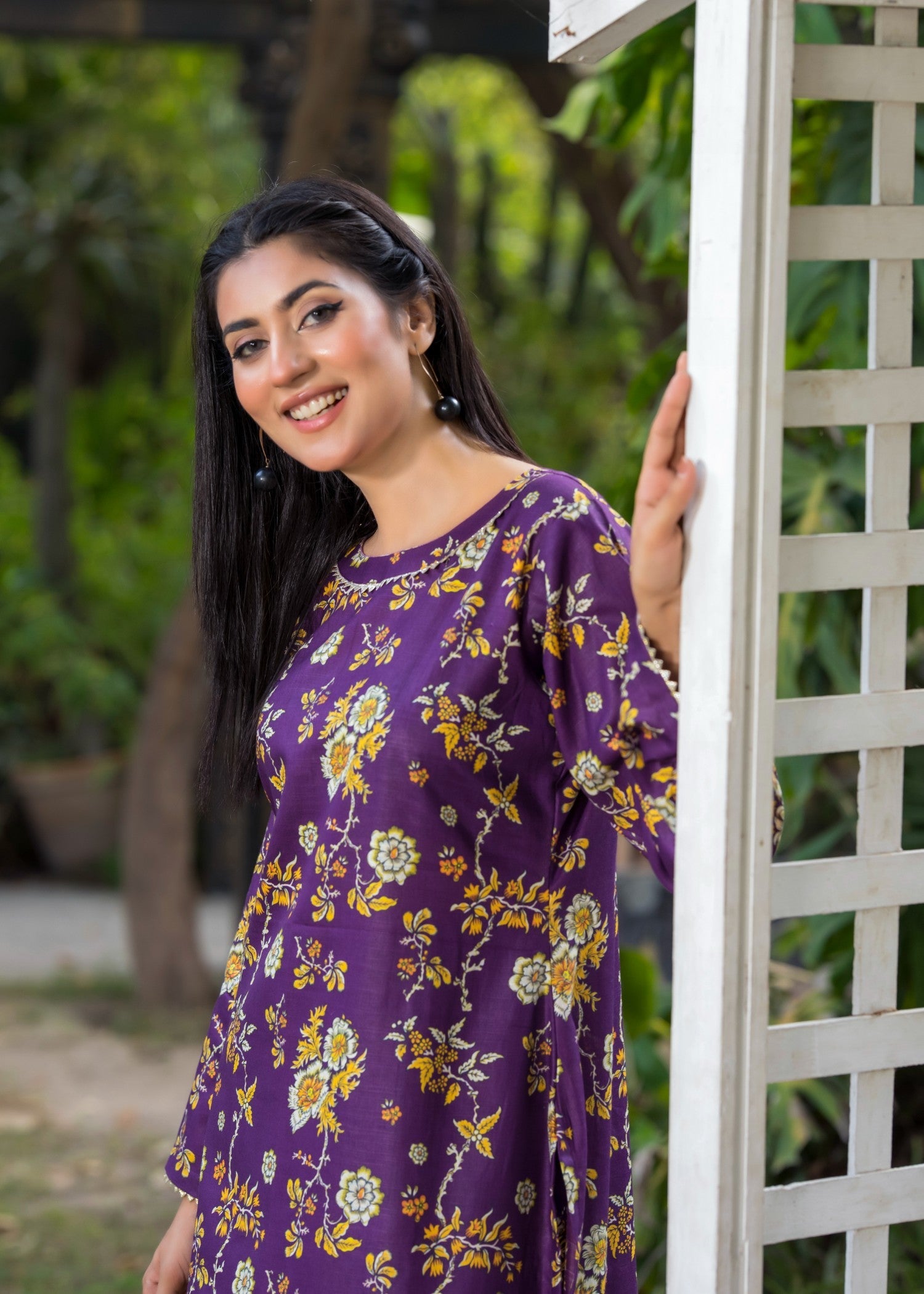 slub khaddar Unstitched in Plum