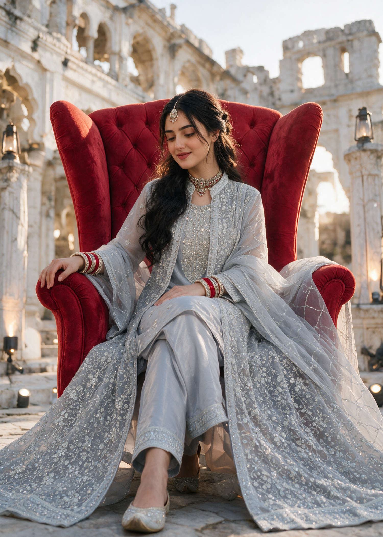 organza Gown in Light grey