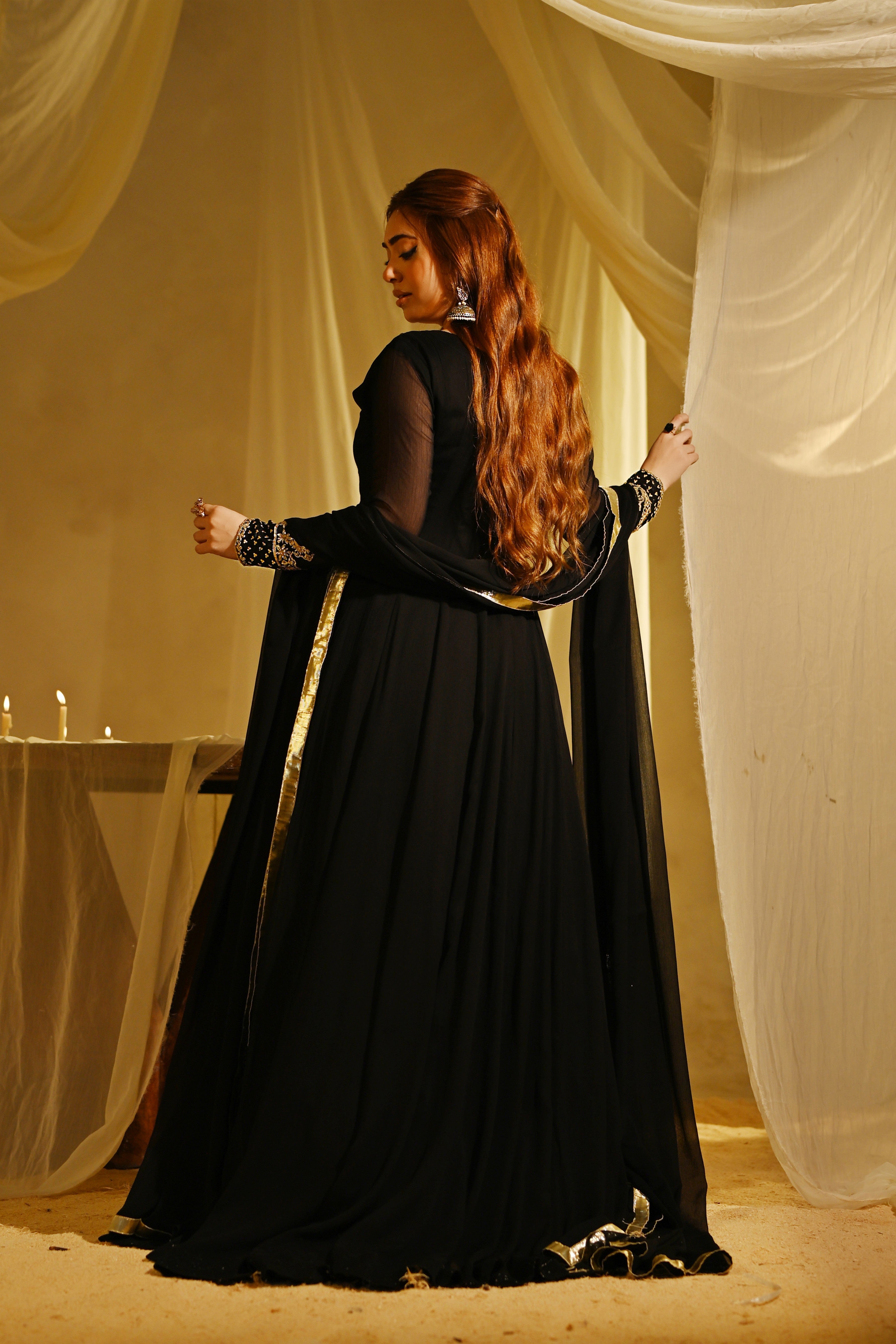 chiffon Maxi in Jet black