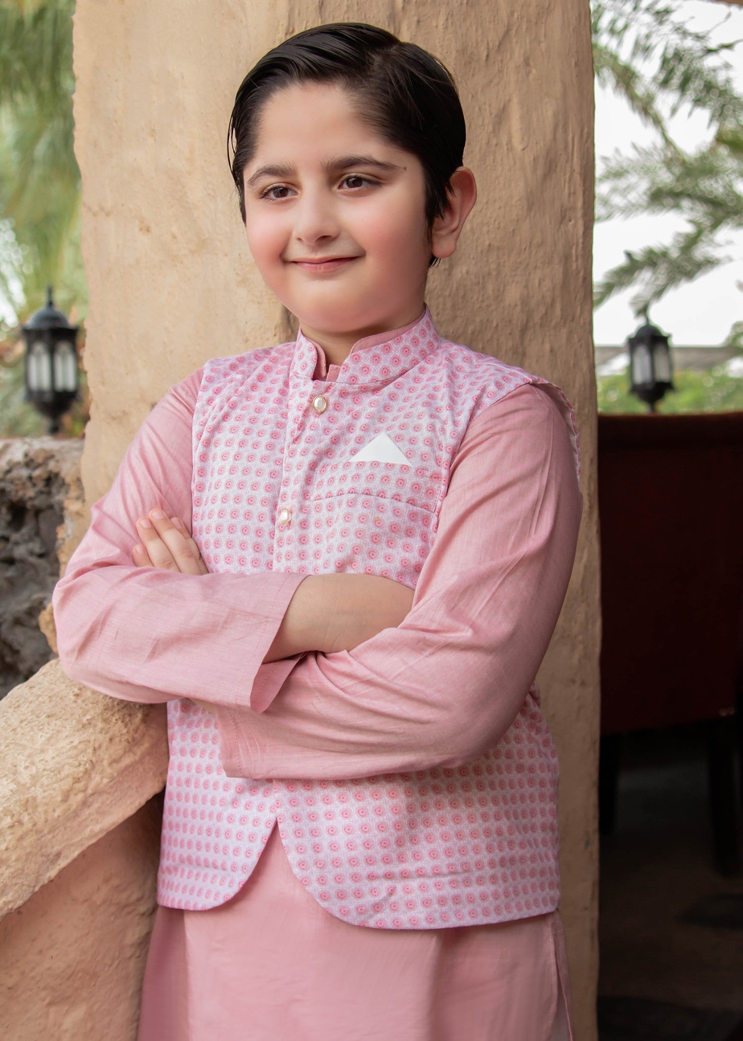 cotail Waistcoat in Pastel pink