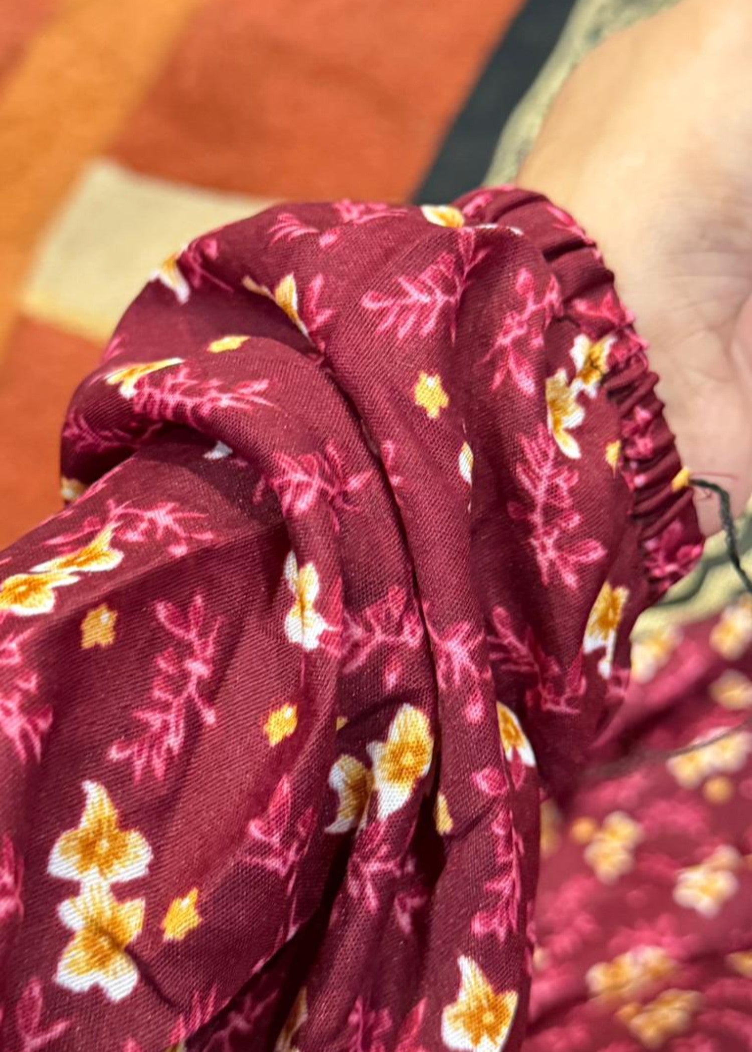lawn Chaddar in Cardinal red