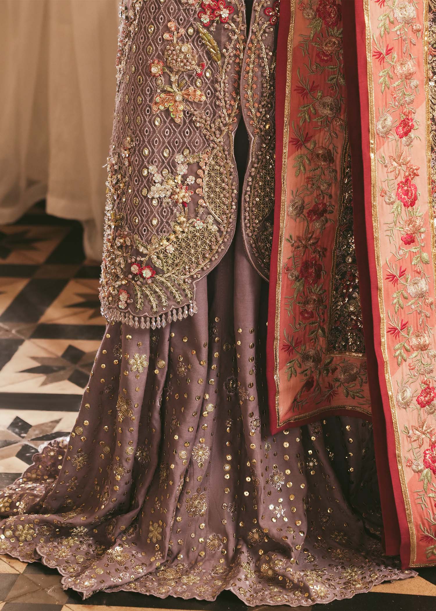 korean raw silk Maxi in Lilac