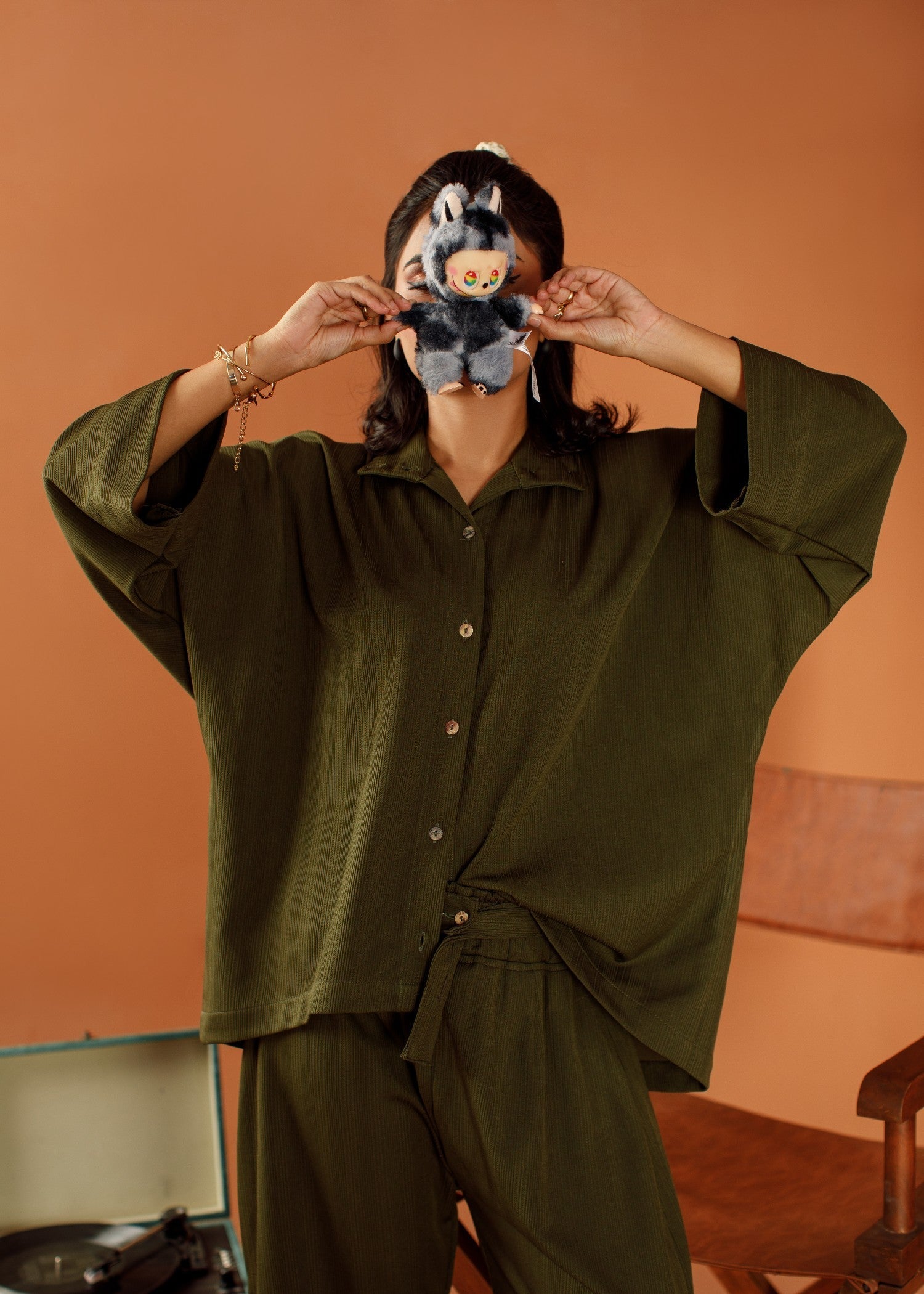 jersey knit Co Ord Sets in Olive green