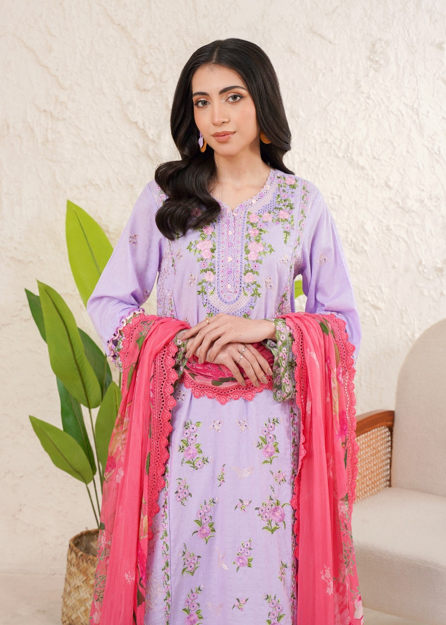 self jacquard Unstitched in Lavender