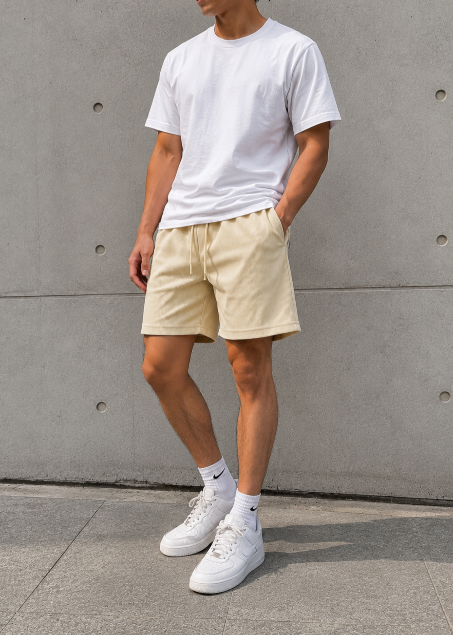 terry Shorts in Beige