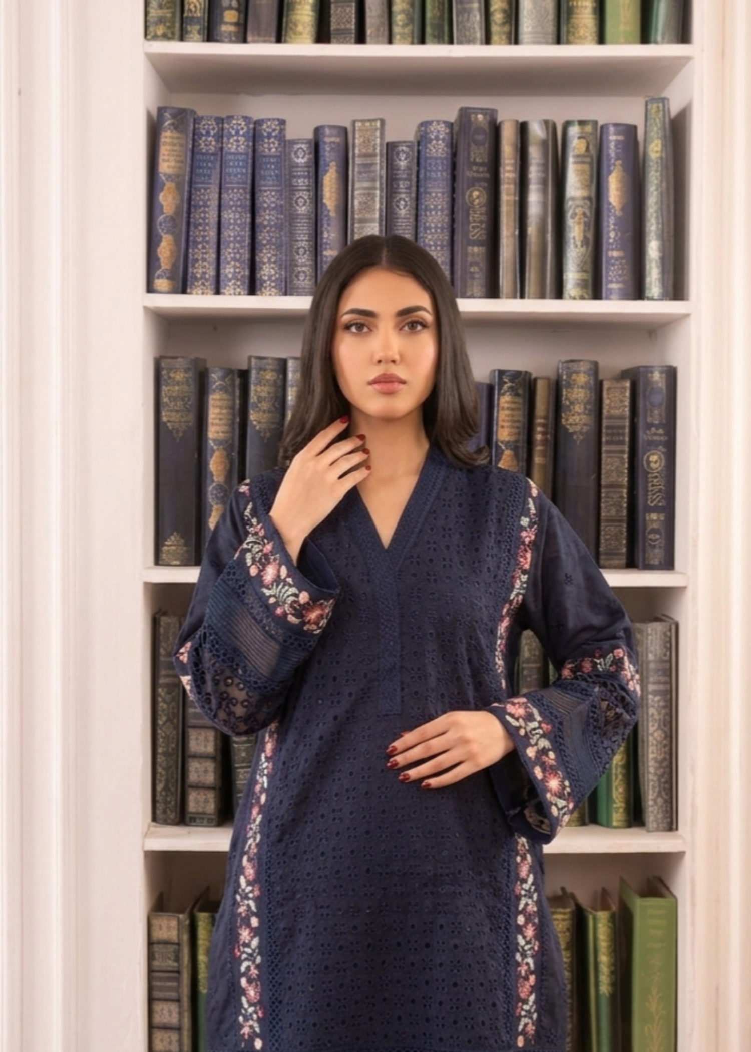cotton Kurta Set in Midnight