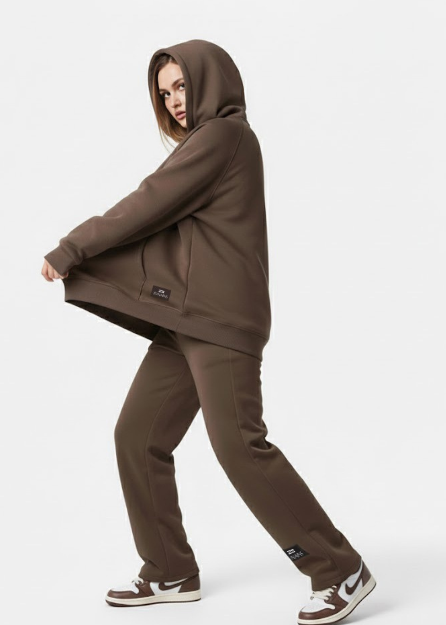 cotton Hoodie in Hazelwood brown