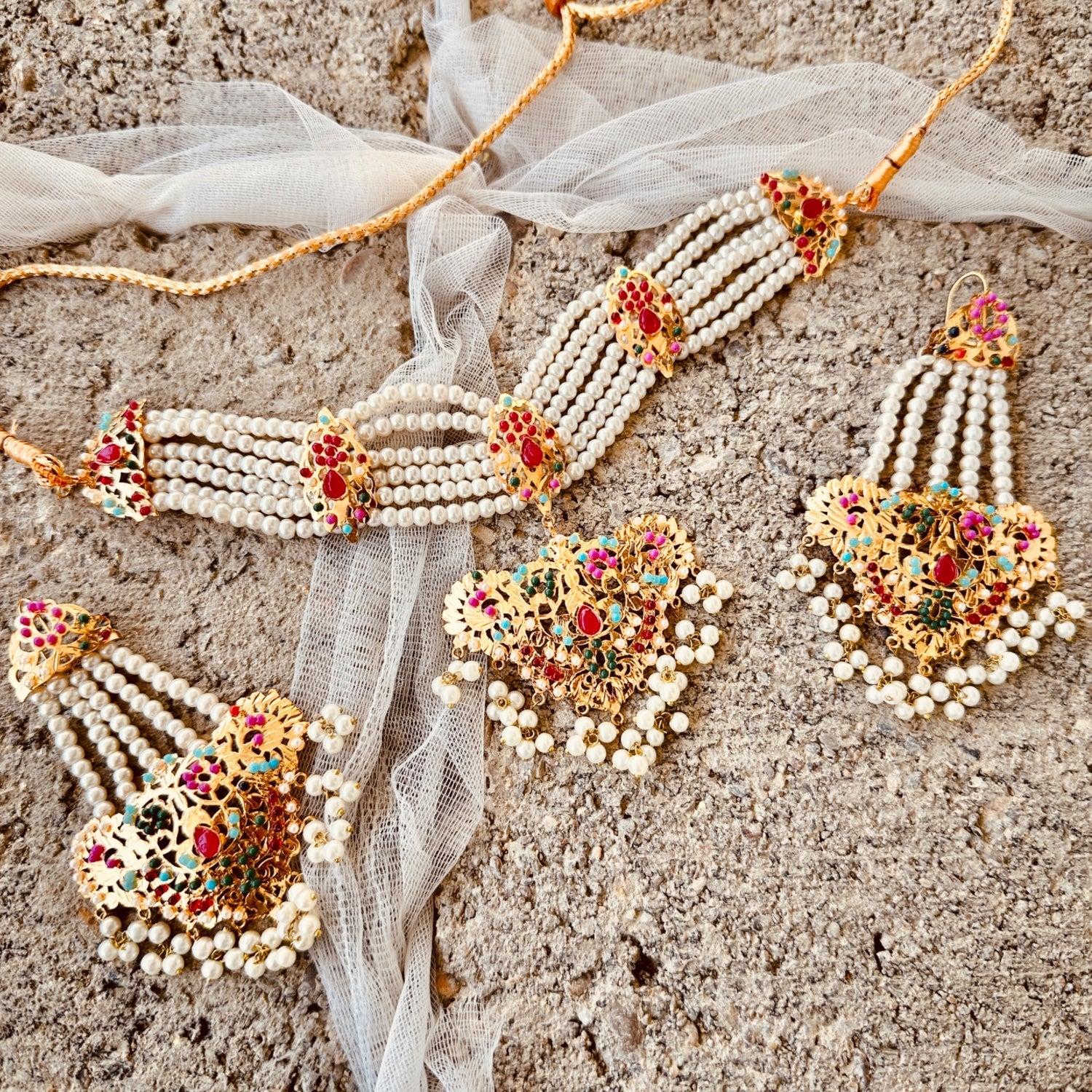 Jewelry Set in Multi Color by - Trendy Women Jewelry Set WNH7671