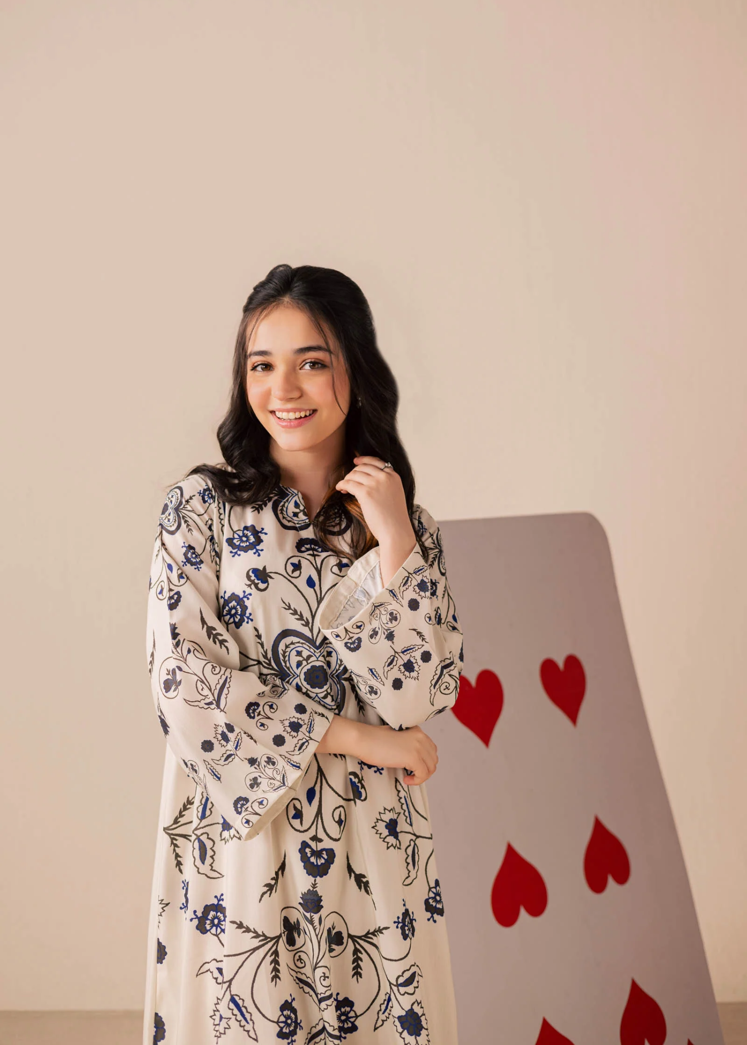raw silk Kaftan in Pearl white